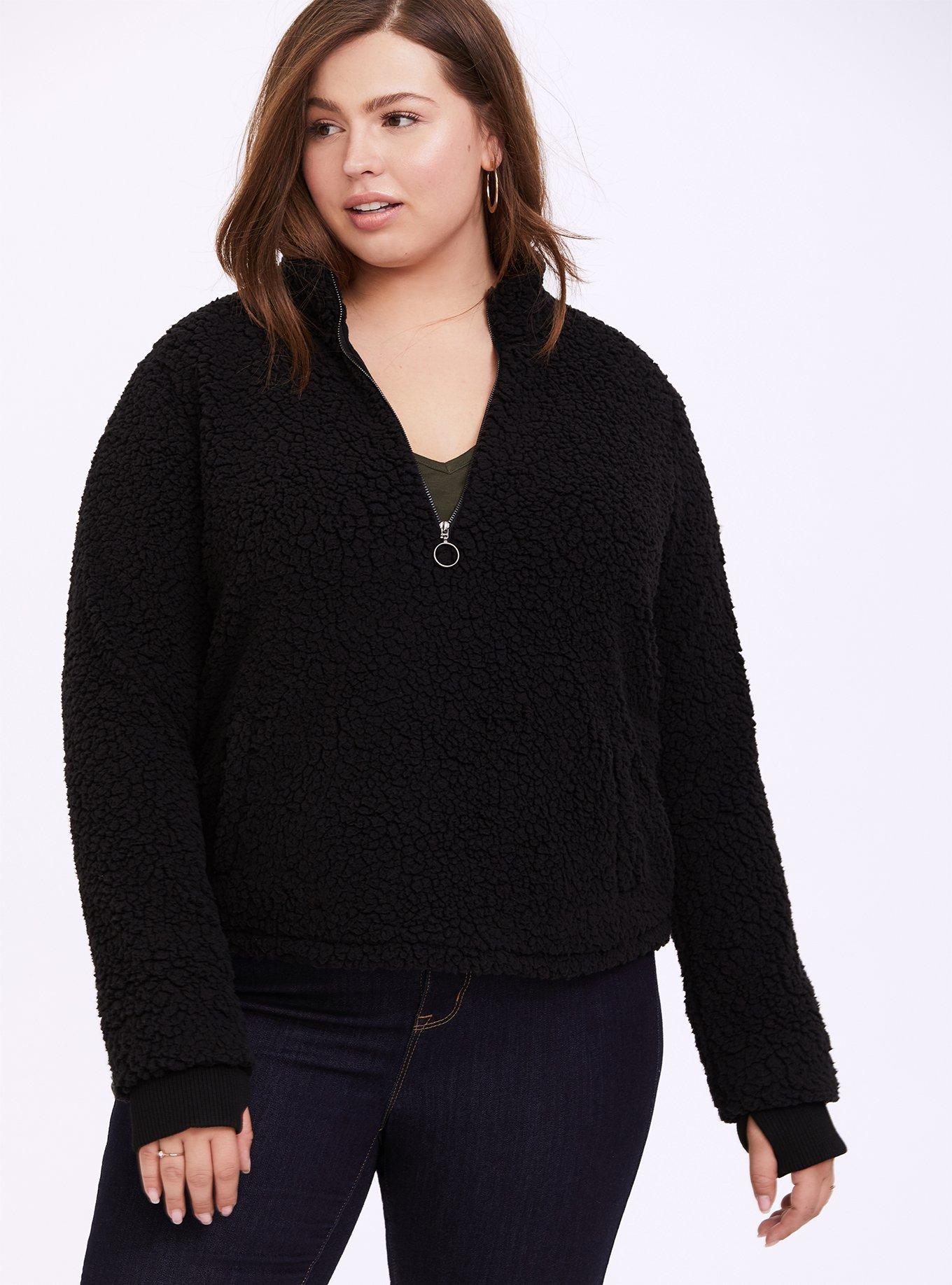 Womens plus size sherpa on sale pullover