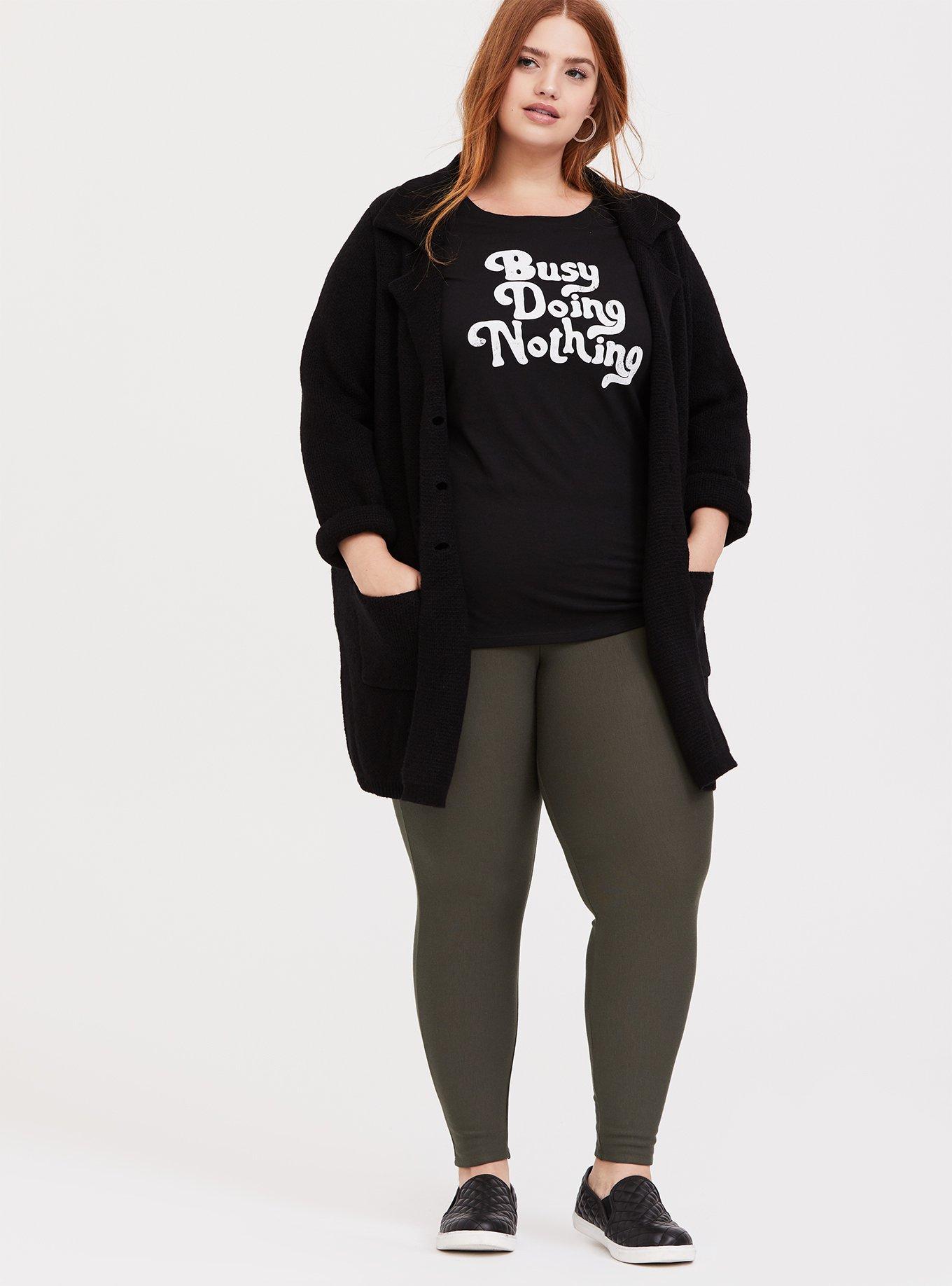 Busy Doing Nothing Black Crew Tee, DEEP BLACK, alternate