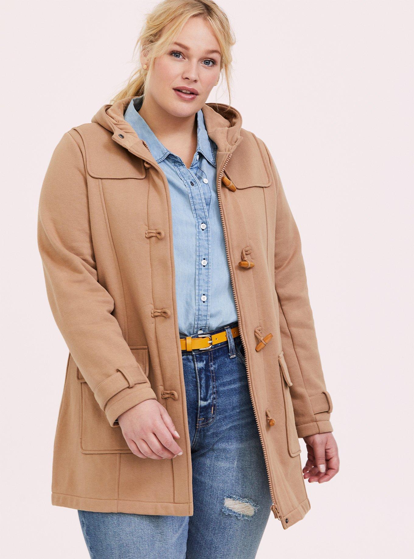 Plus Size - Camel Duffle Toggle Coat - Torrid