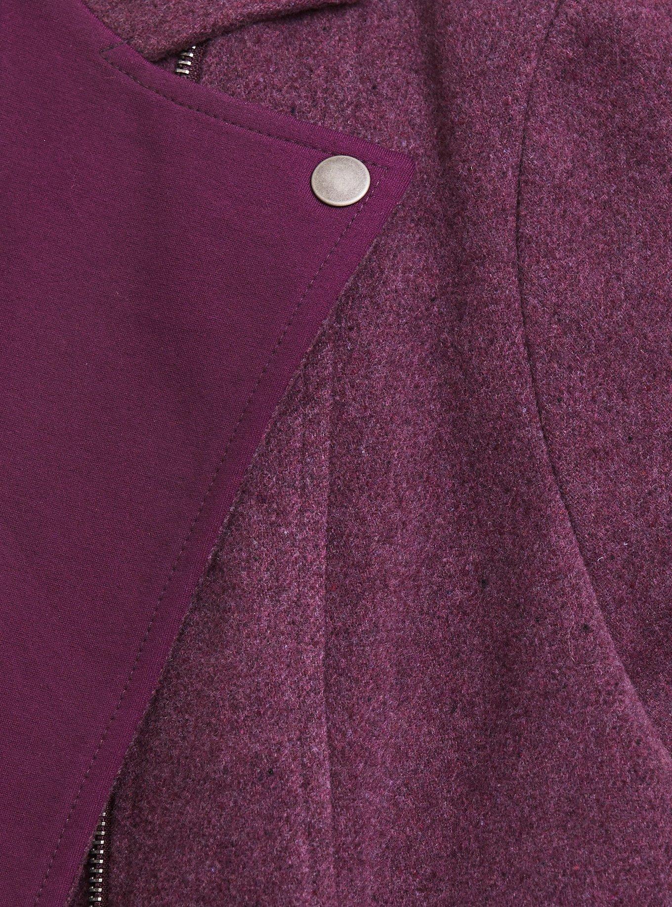 Flannel Moto Jacket, EGGPLANT, alternate