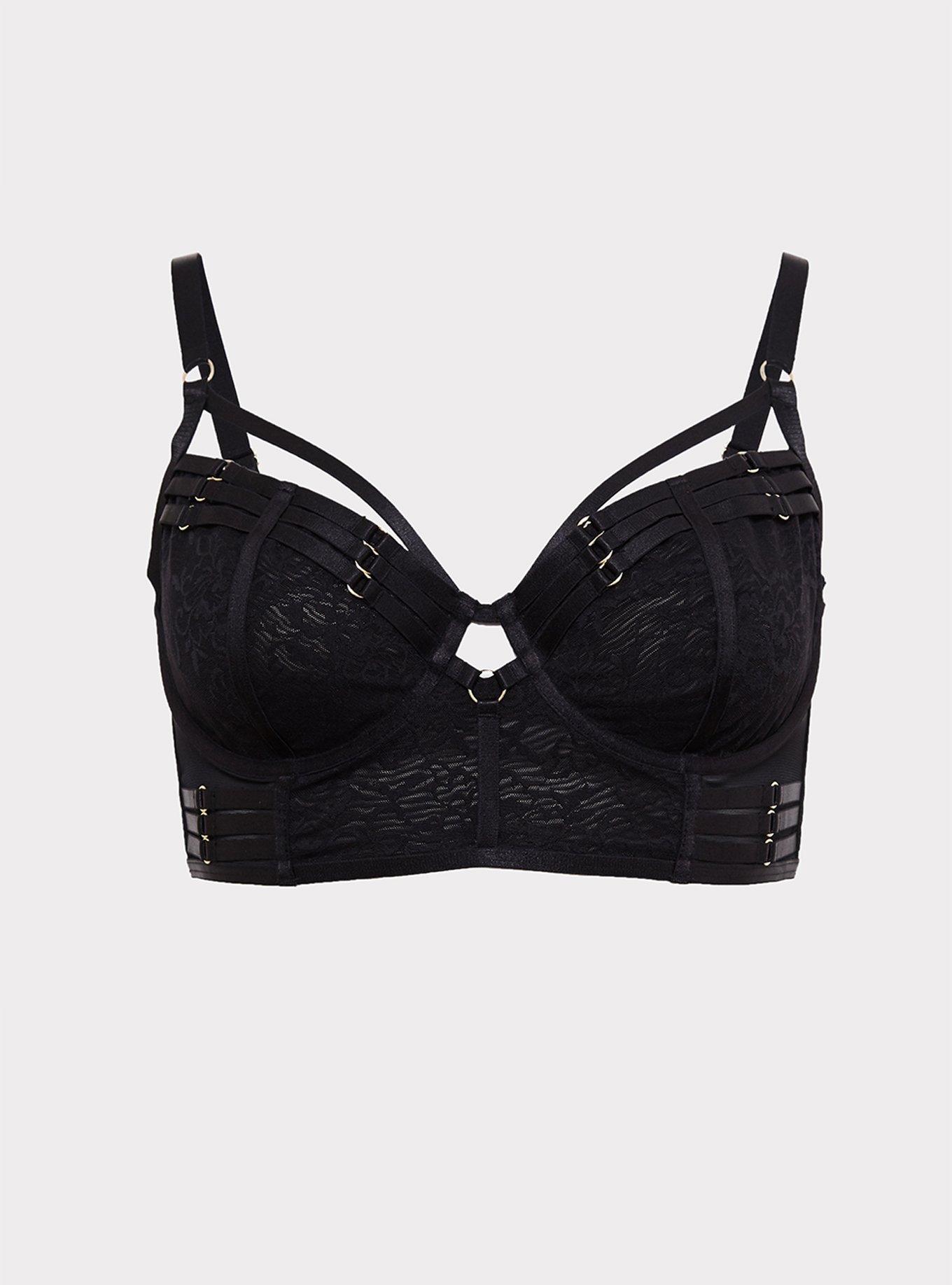 Black All Over Lace Harness Bralette