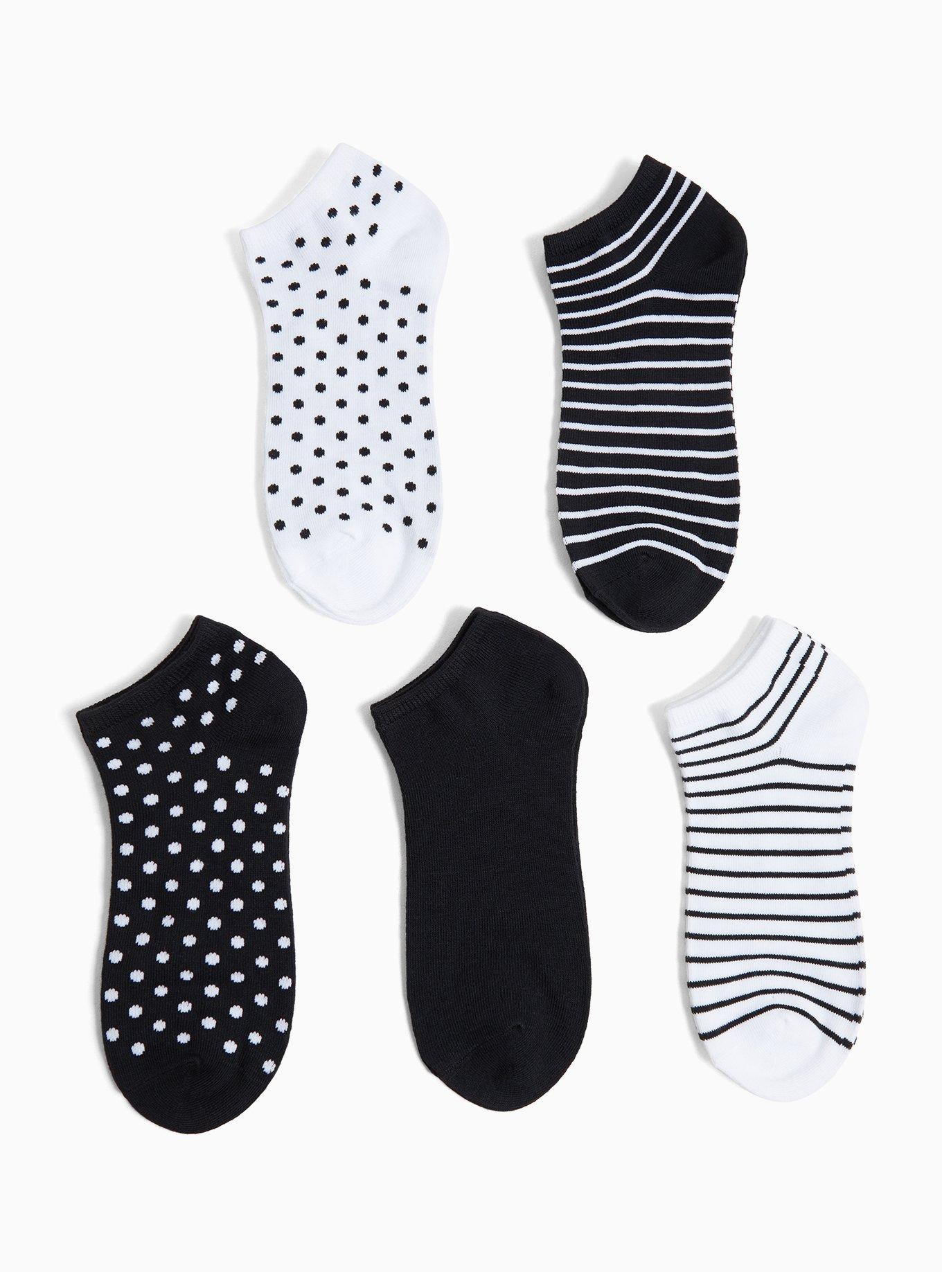 Plus Size Stripes & Polka Dot Socks Pack - Pack of 5, MULTI, alternate