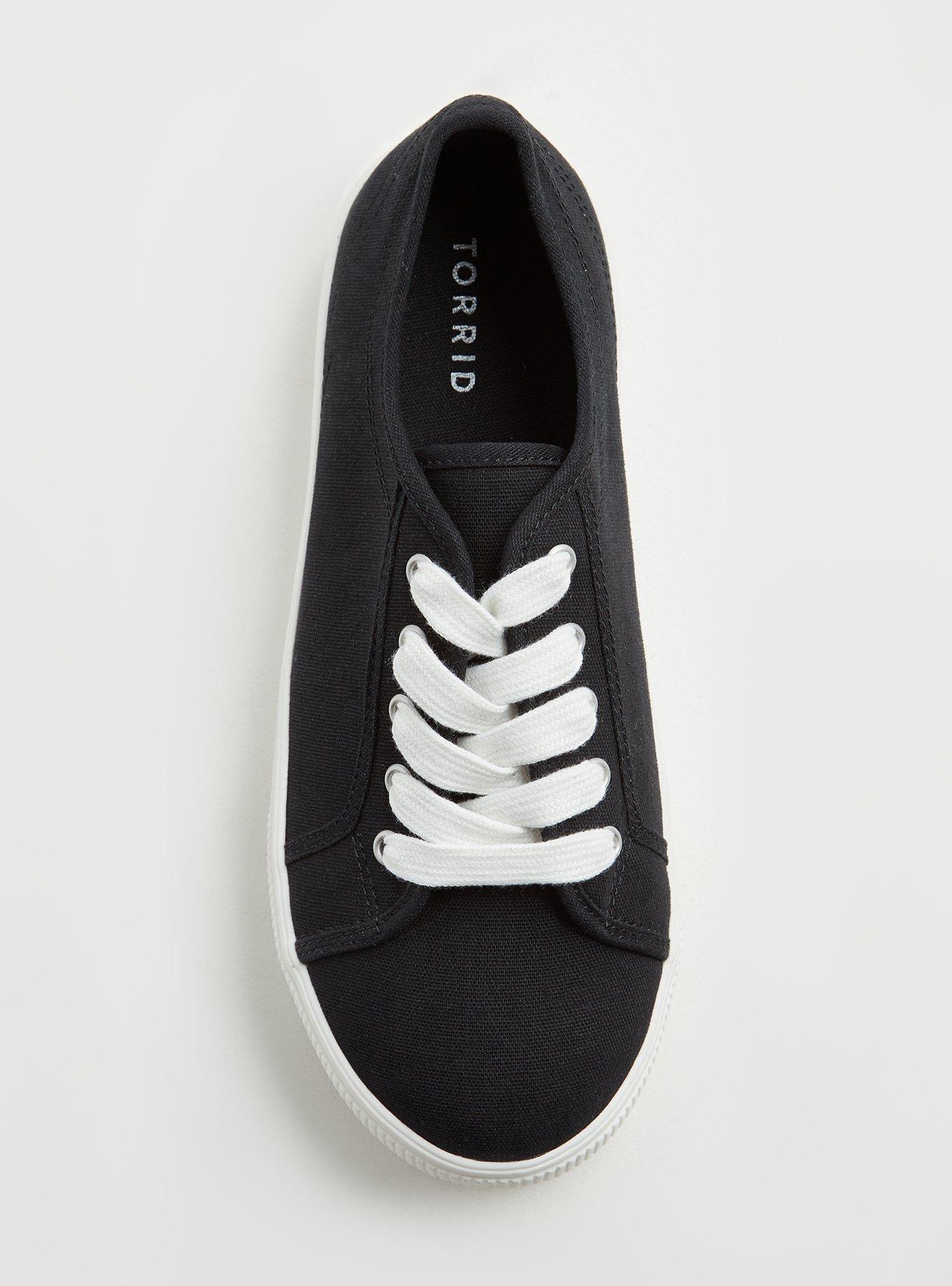 Black canvas outlet platform sneakers