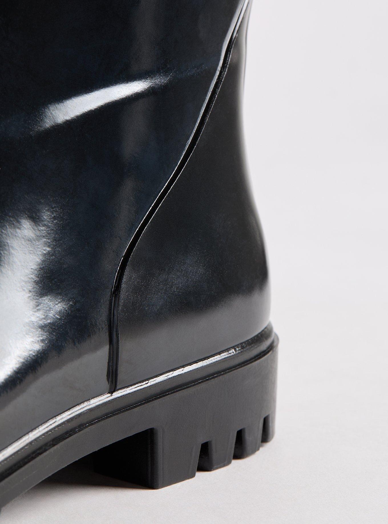 Rubber Knee-High Rain Boot (WW), BLACK, alternate