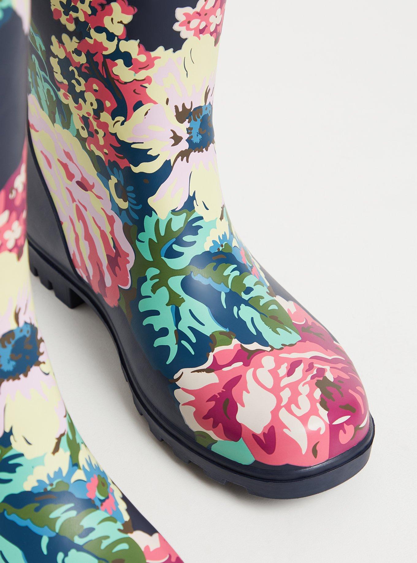 Rubber Knee-High Rain Boot (WW), NAVY, alternate