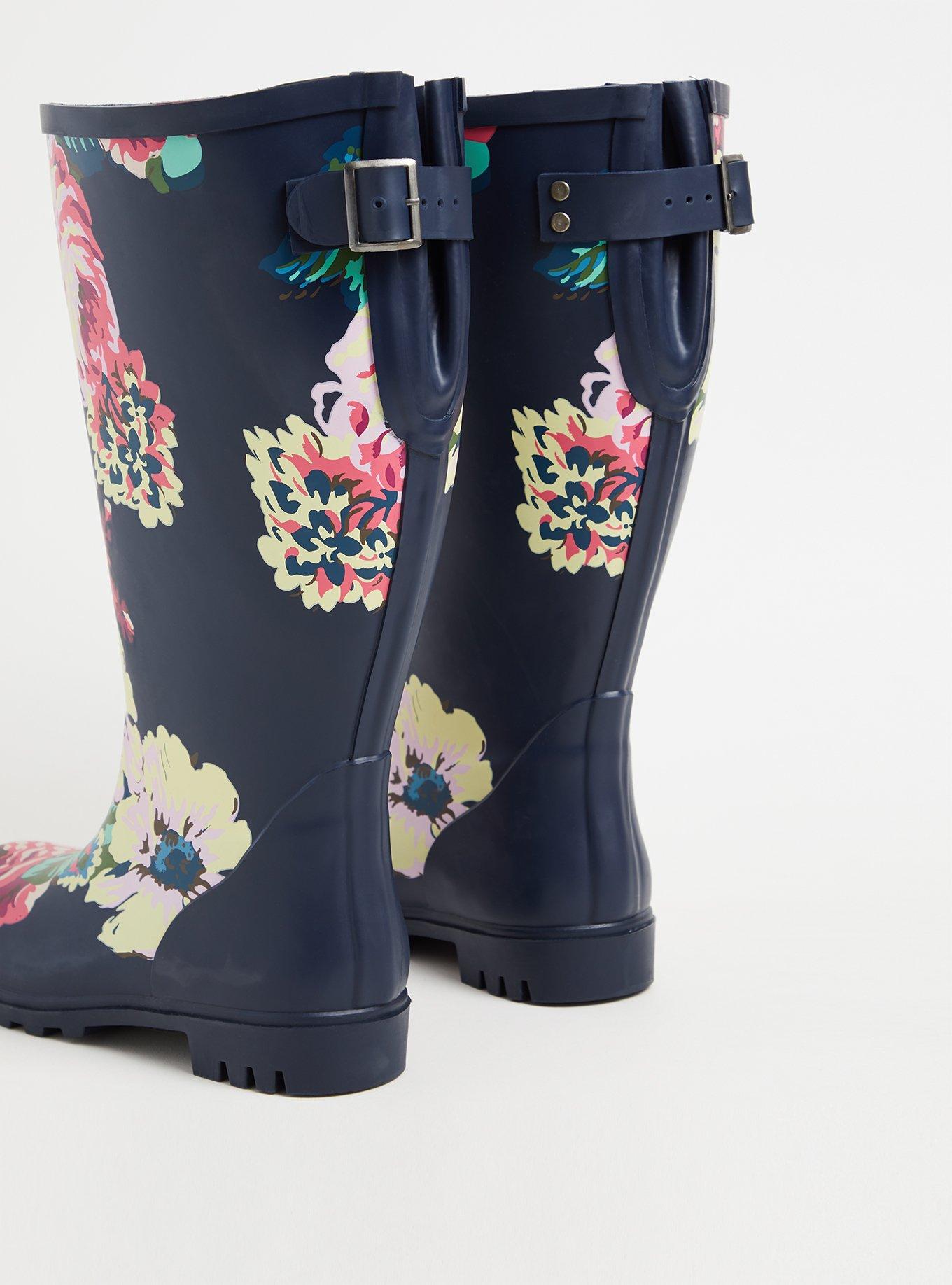 Rubber Knee-High Rain Boot (WW), NAVY, alternate