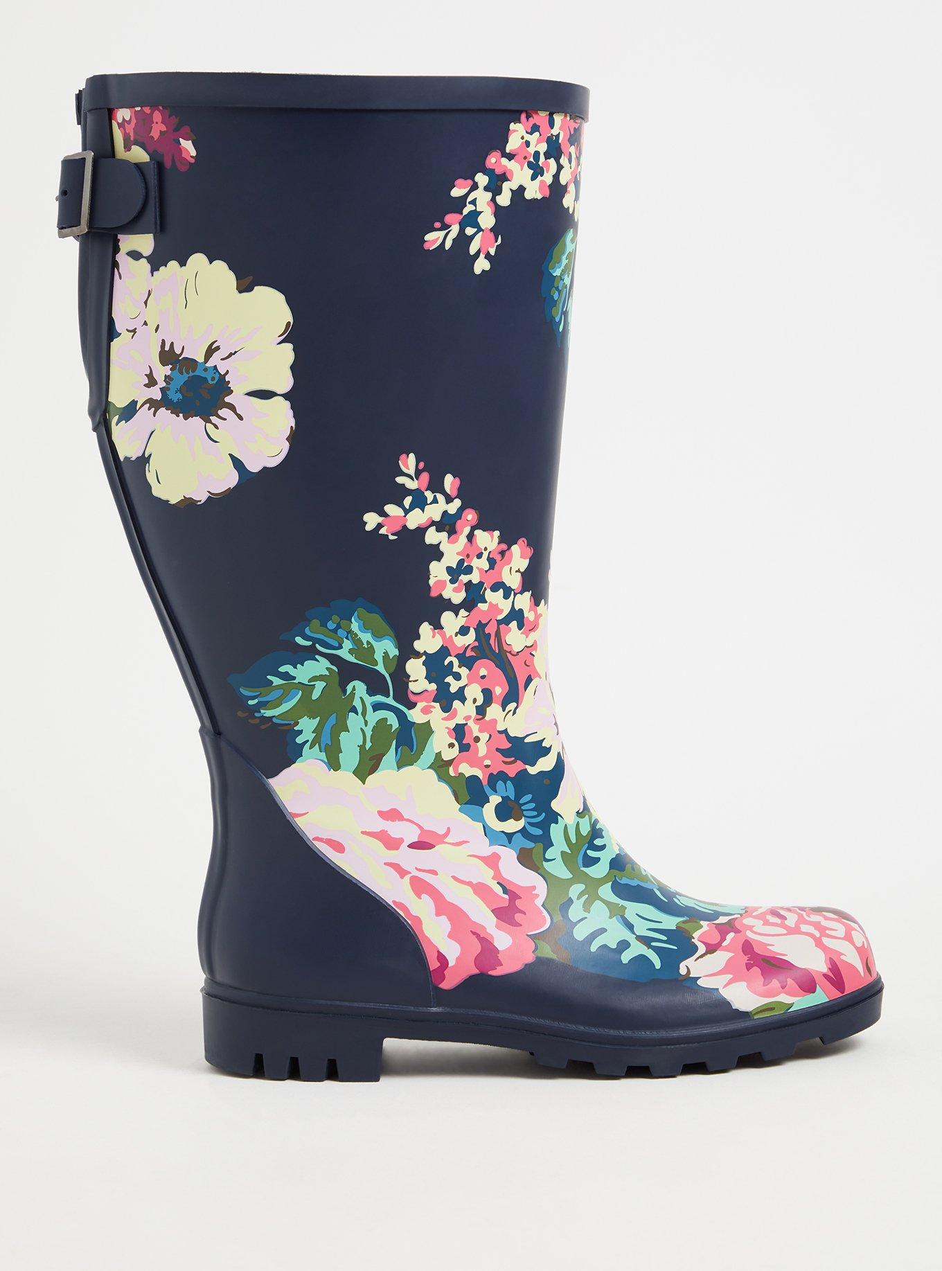 Rubber Knee-High Rain Boot (WW), NAVY, hi-res