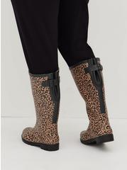 Rubber Knee-High Rain Boot (WW), LEOPARD, alternate