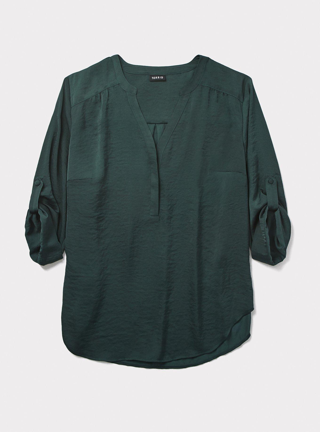 Harper Satin Pullover 3/4 Sleeve Blouse, , hi-res