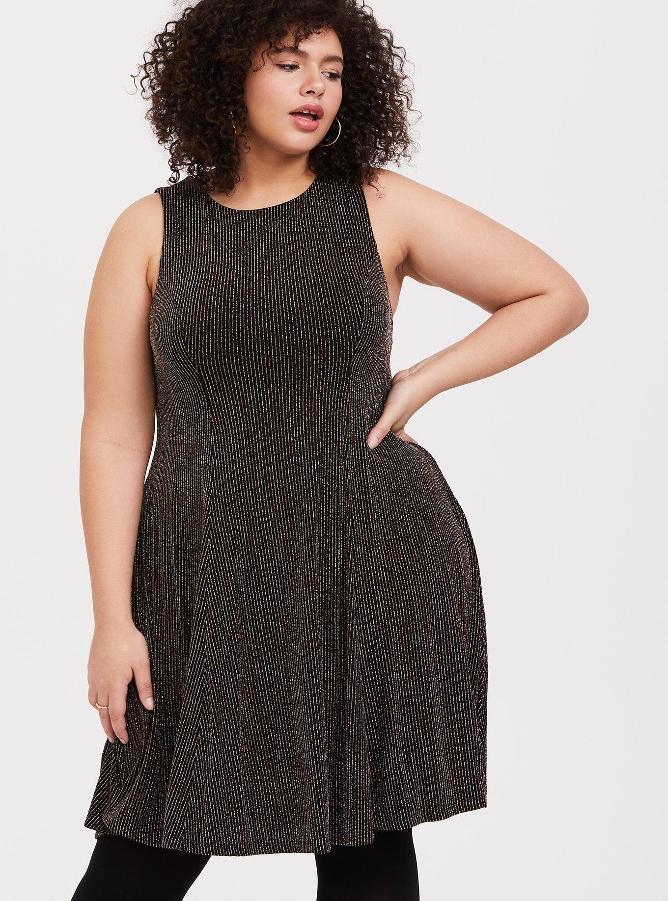 torrid black and gold dress