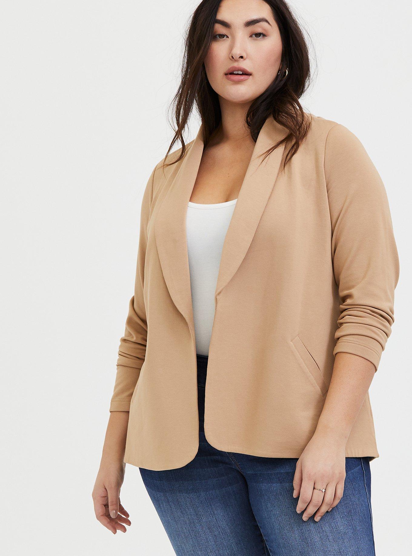 Plus size 2025 tan jacket