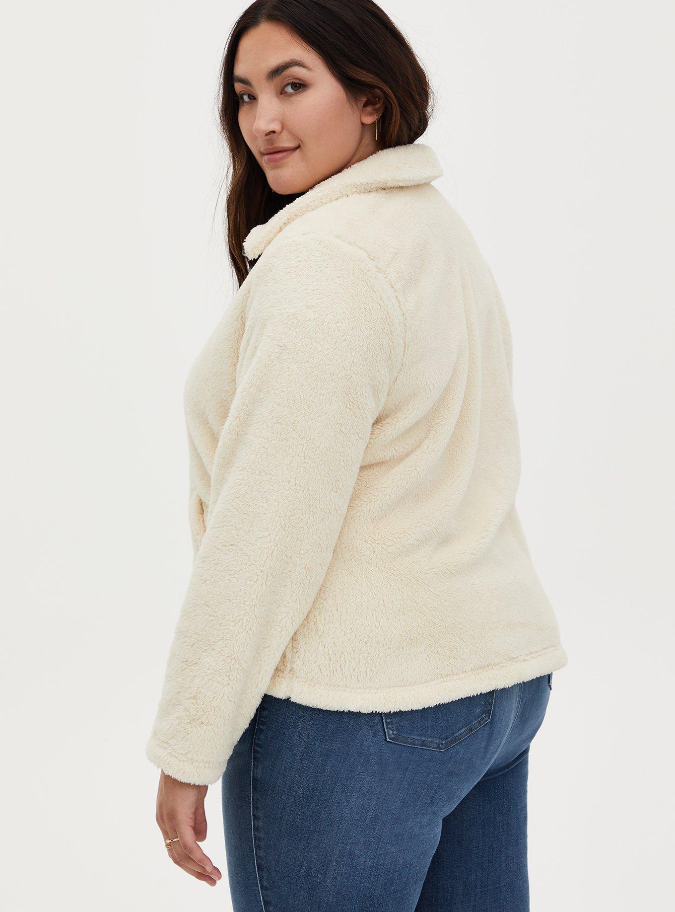 Sherpa Zip Up Jacket, IVORY, alternate