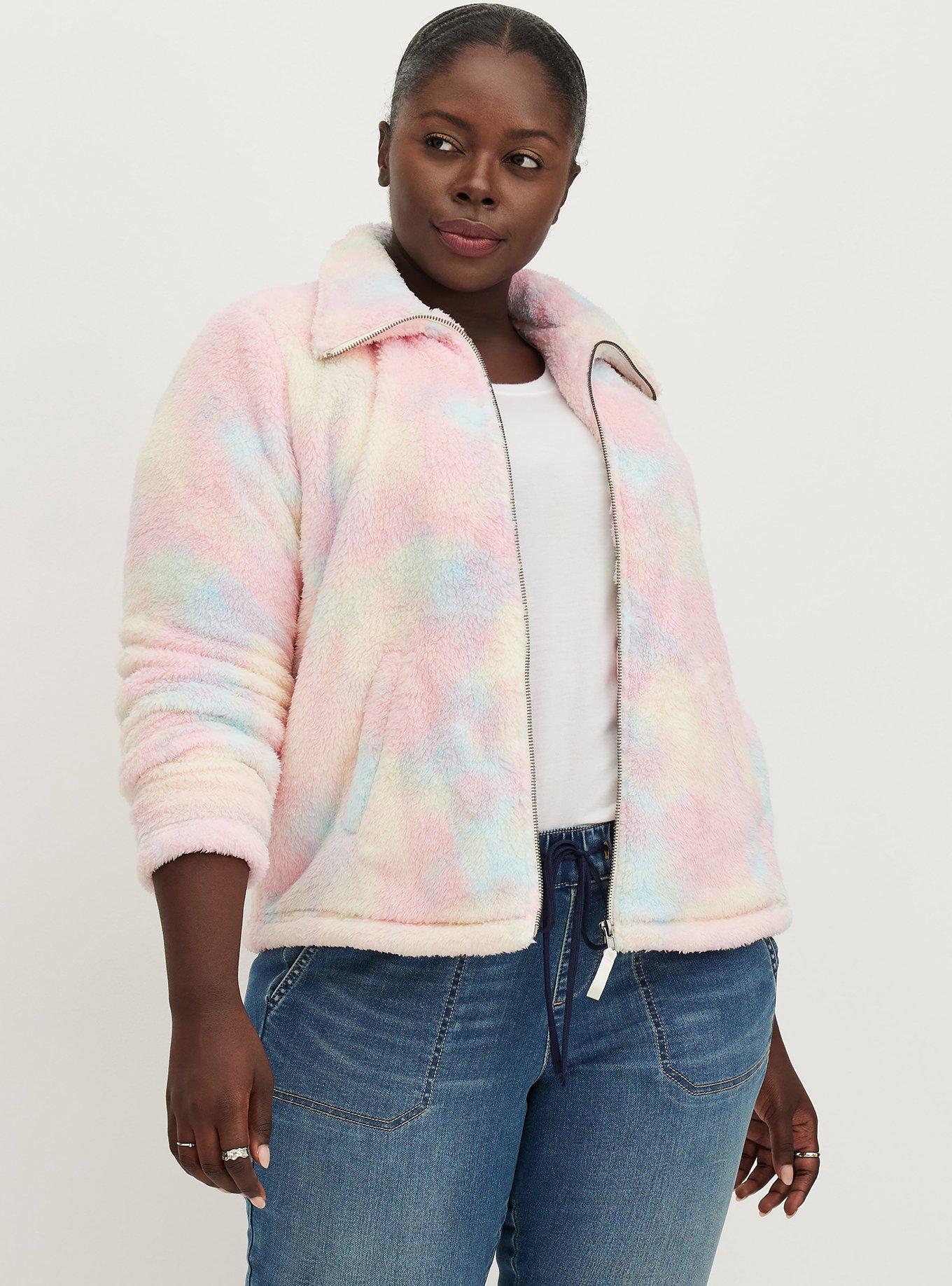 Plus size clearance sherpa zip up