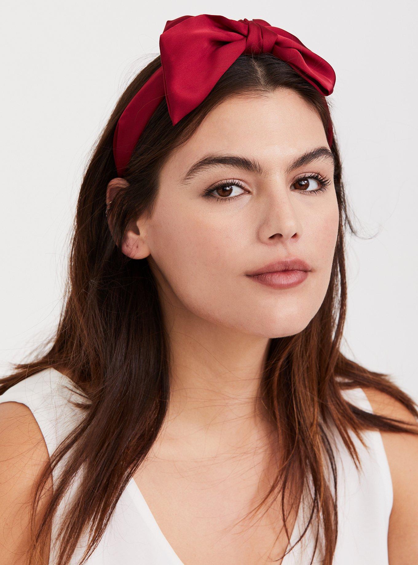 Plus Size - Red Satin Bow Headband - Torrid