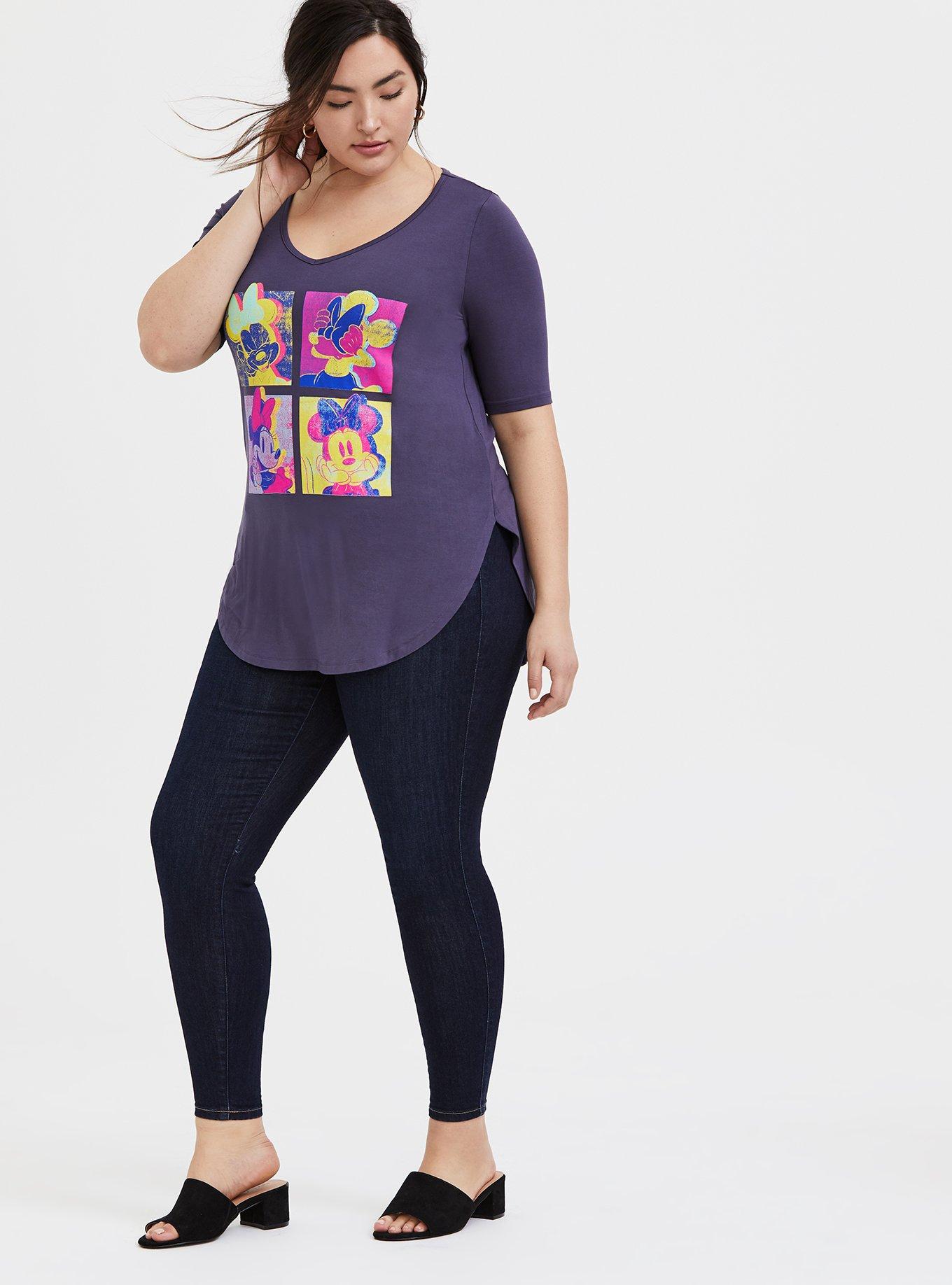 Disney Minnie Mouse Slate Grey Retro Art Tunic Top, GREY, alternate