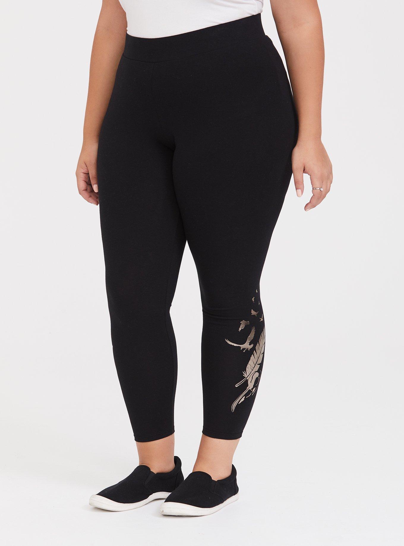 Her Universe Disney Maleficent 2 Metallic Feather Black Crop Legging, DEEP BLACK, alternate