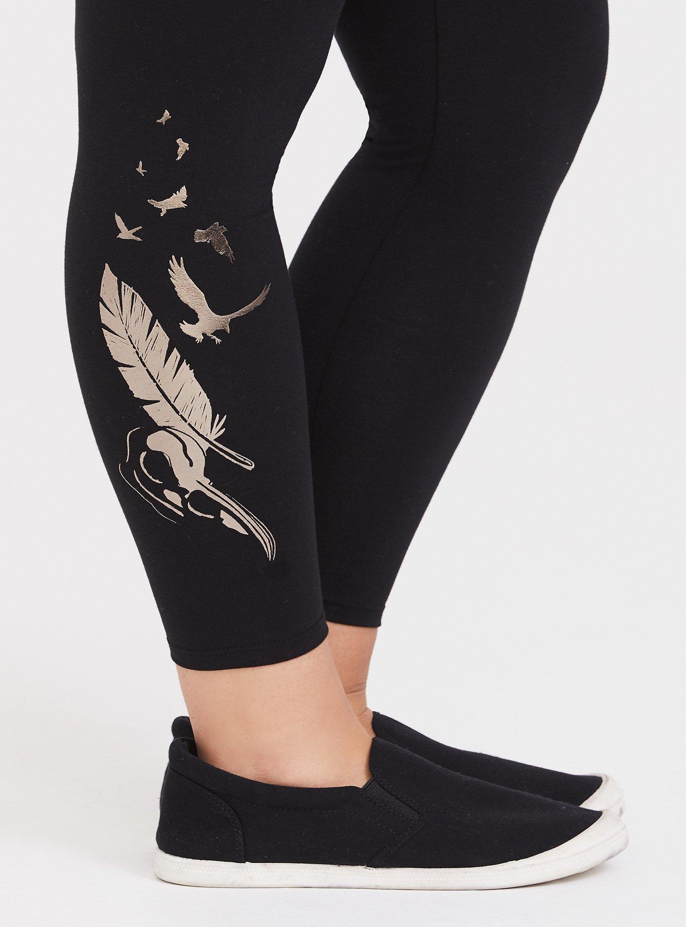 Her Universe Disney Maleficent 2 Metallic Feather Black Crop Legging, DEEP BLACK, alternate