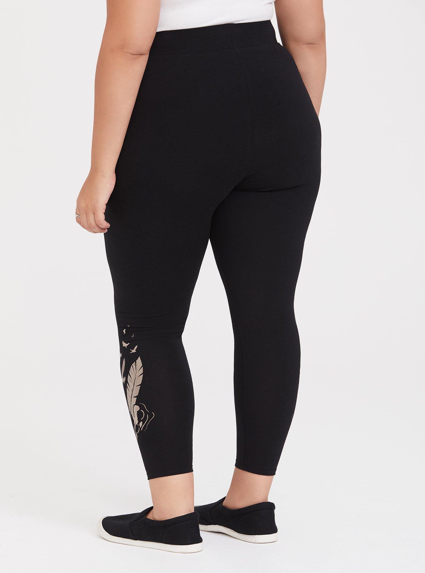 Her Universe Disney Maleficent 2 Metallic Feather Black Crop Legging, DEEP BLACK, alternate