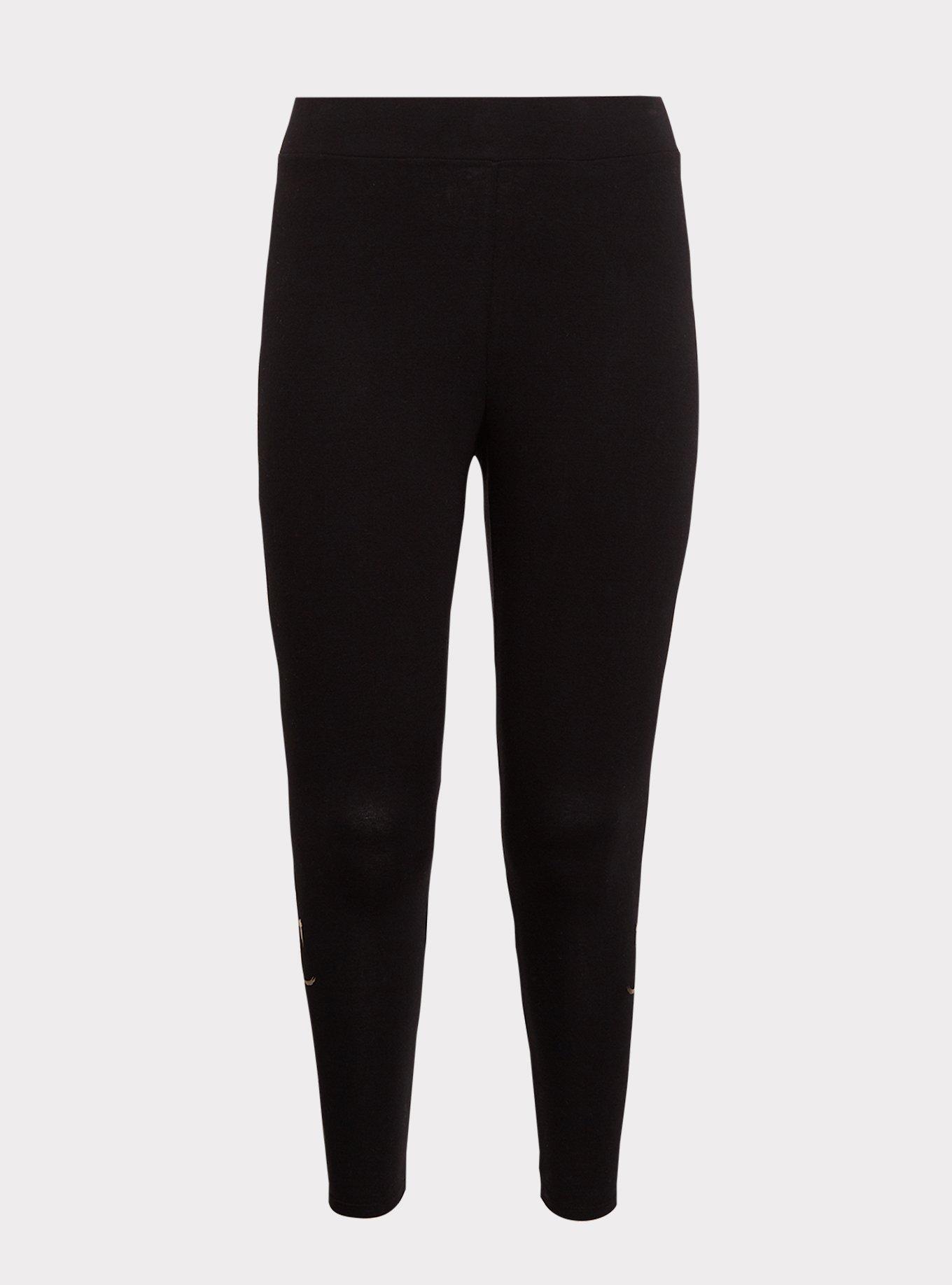 Her Universe Disney Maleficent 2 Metallic Feather Black Crop Legging, DEEP BLACK, hi-res