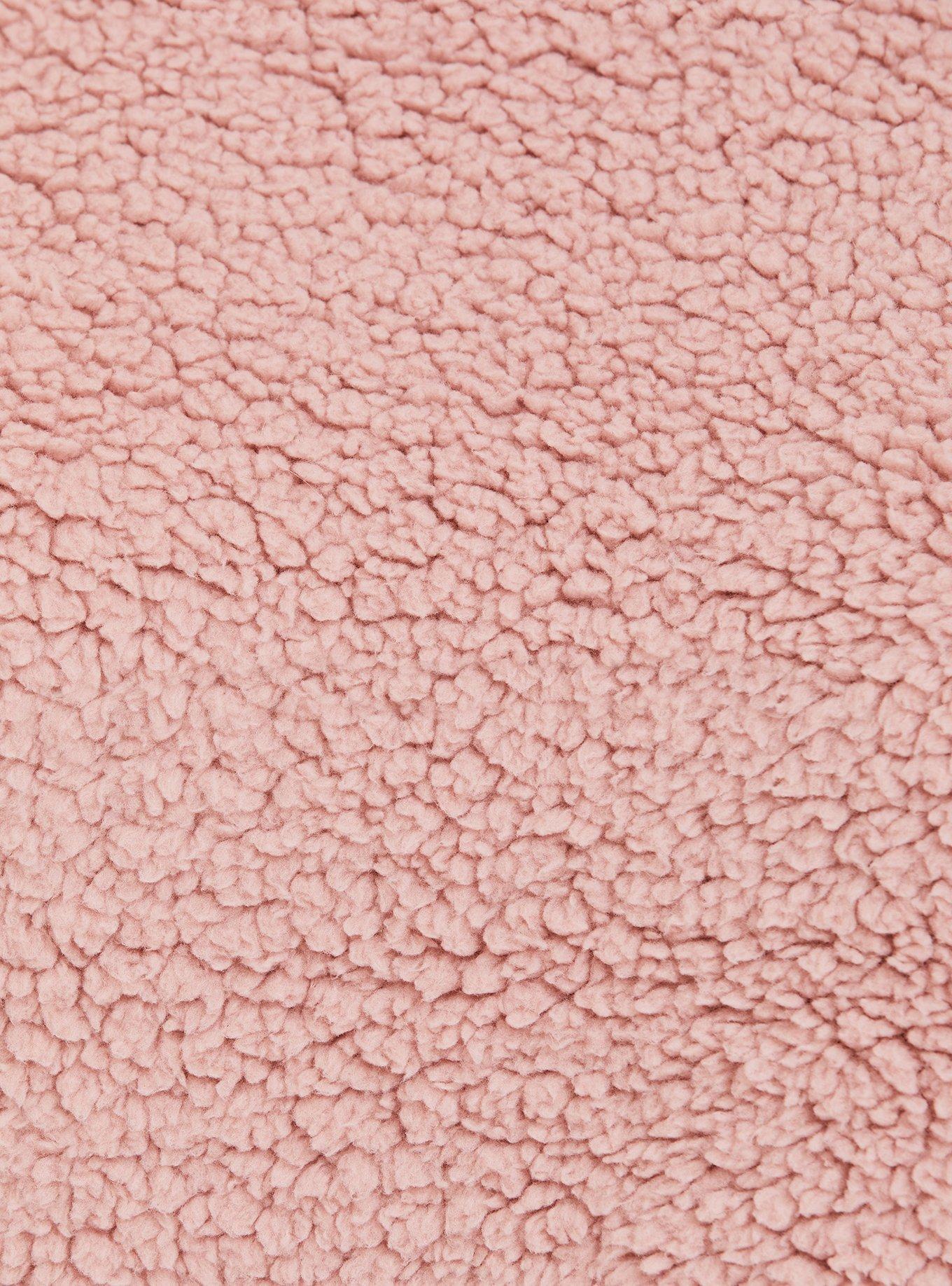 Plus Size Blush Pink Faux Fur Teddy Pullover, DUSTY QUARTZ, alternate