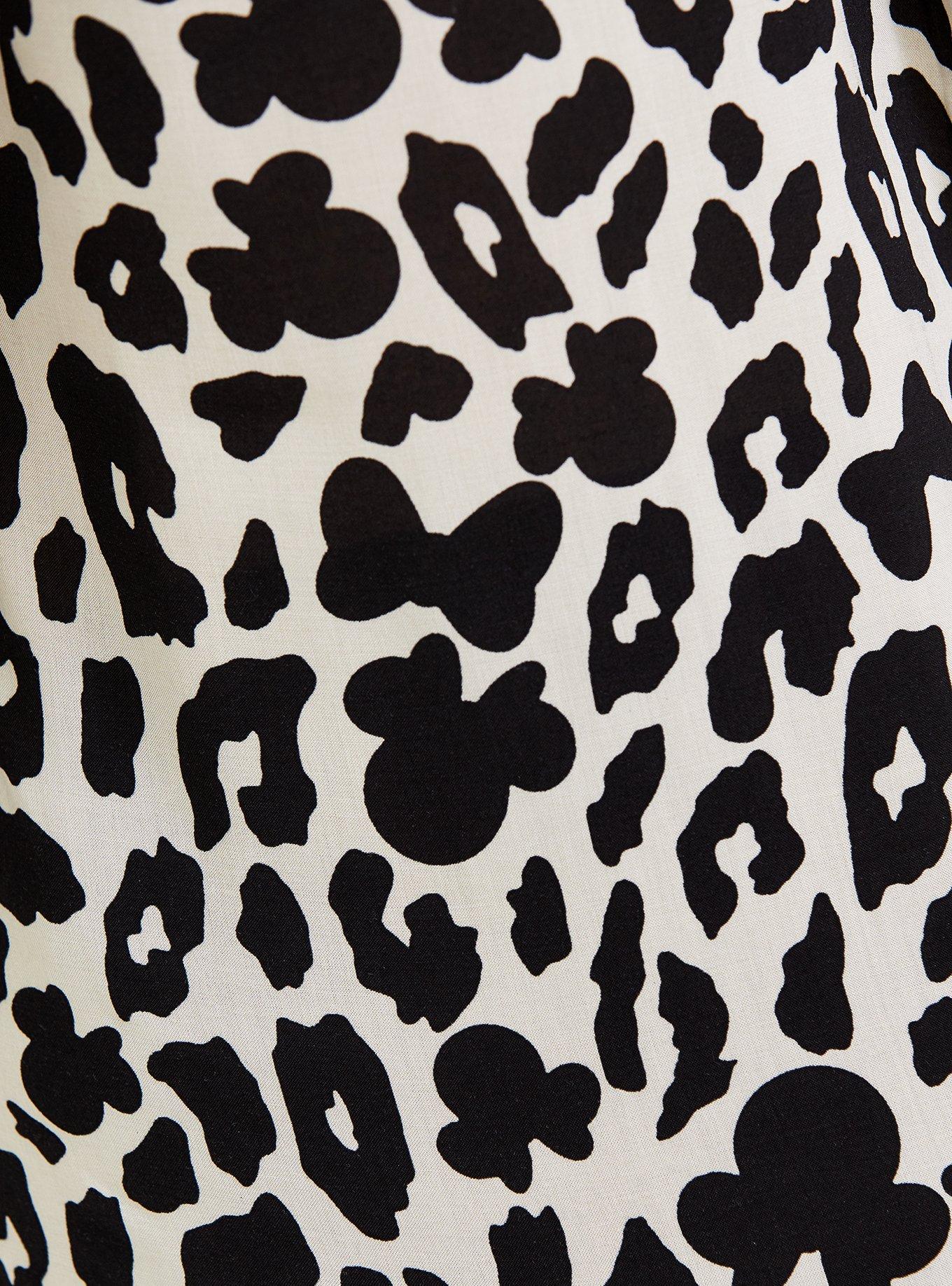 Plus Size Disney Minnie Mouse & Leopard Challis Button Front Blouse , MULTI, alternate