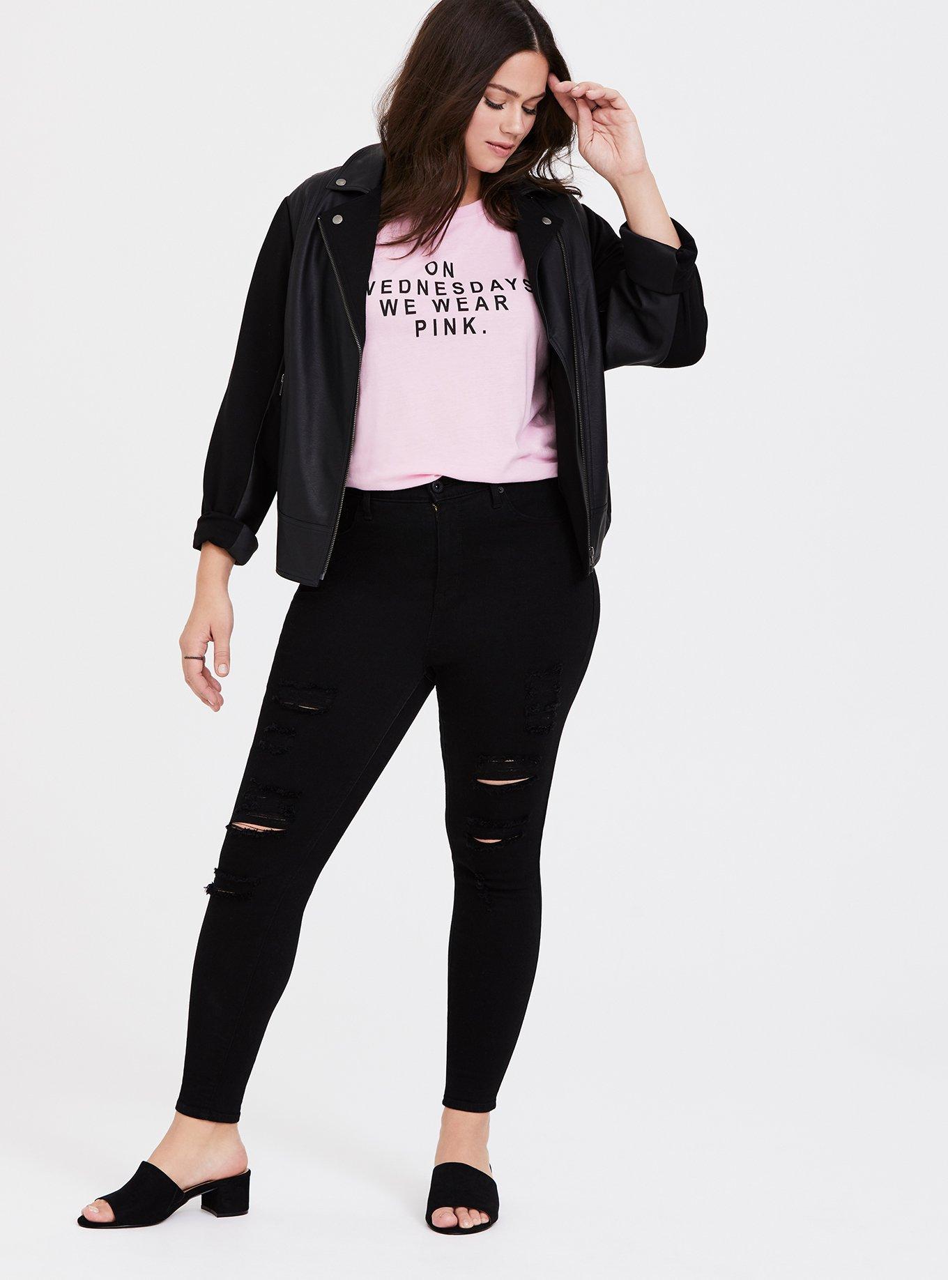 Mean Girls On Wednesdays We Wear Pink Crew Tee, PINK, alternate