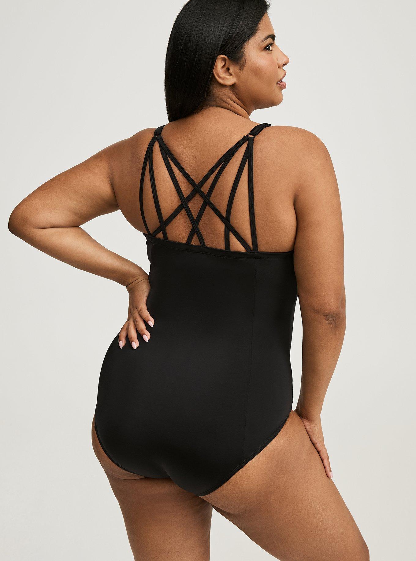 NWT TORRID ONLINE EXCLUSIVE SIZE 4X (26) BLACK MESH STRAPPY BODYSUIT 