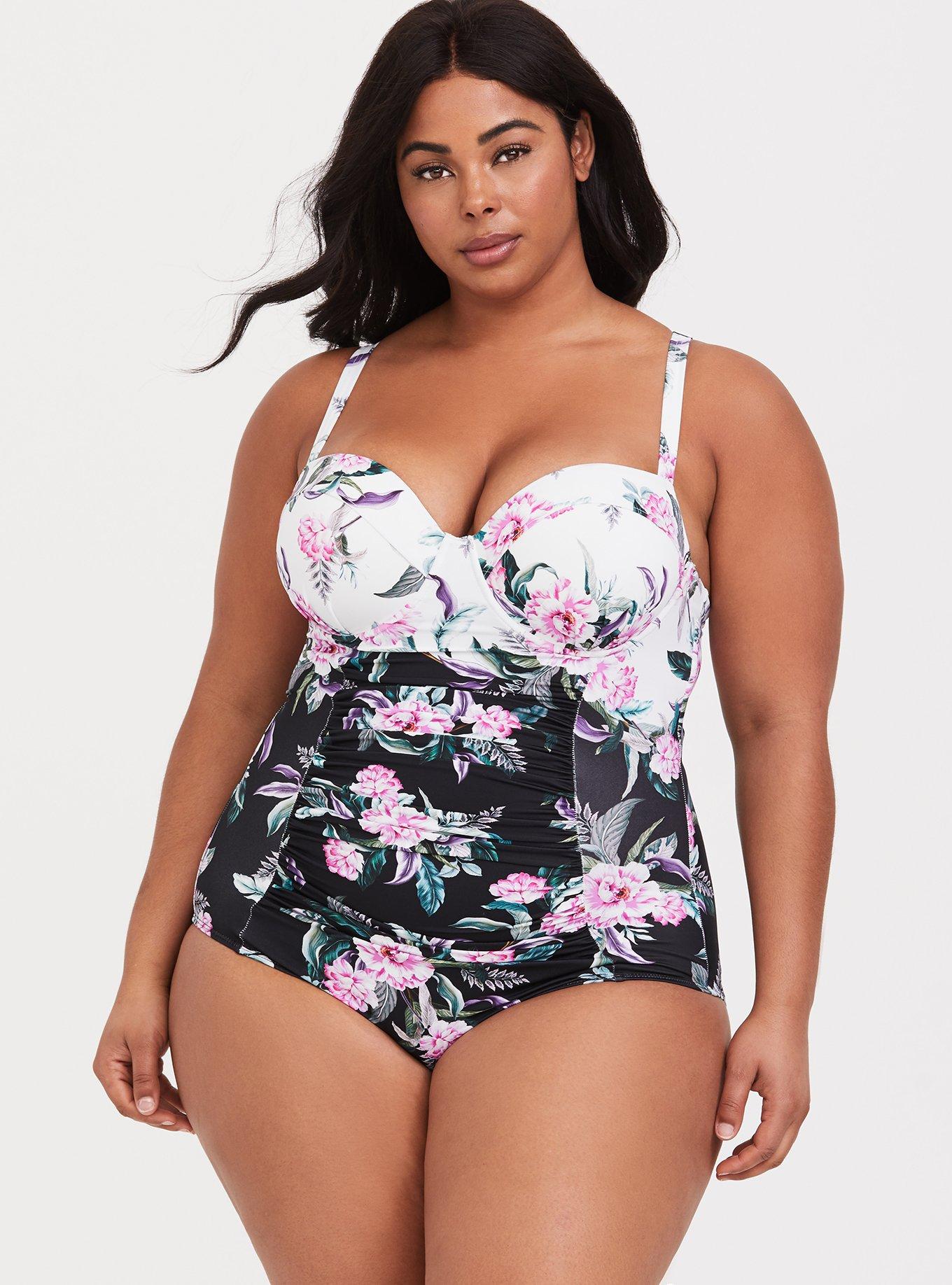 Plus Size - Slim Fix Underwire Strappy Back One Piece Swimsuit - Torrid