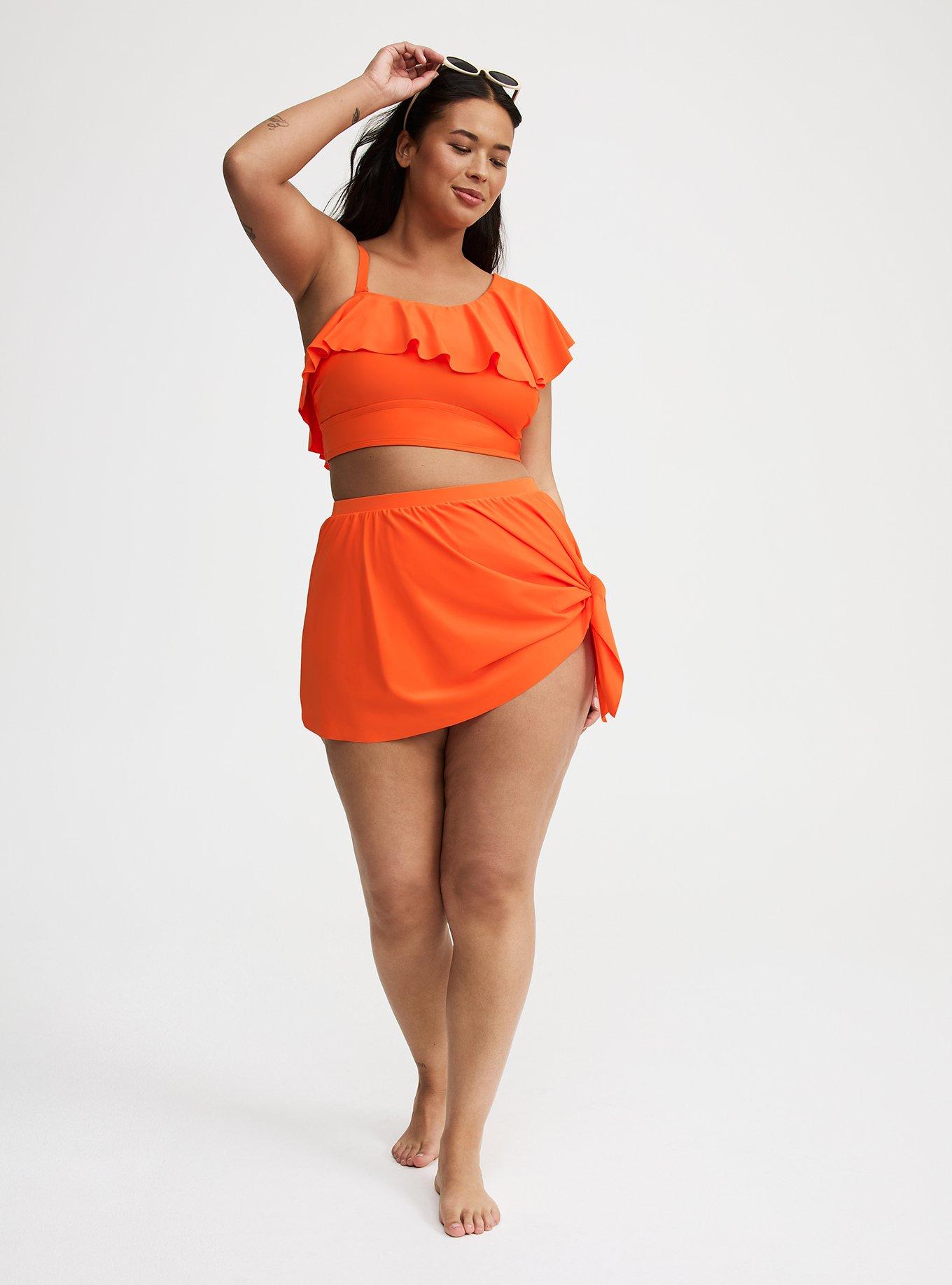 Wireless One Shoulder Flounce Bikini Top
