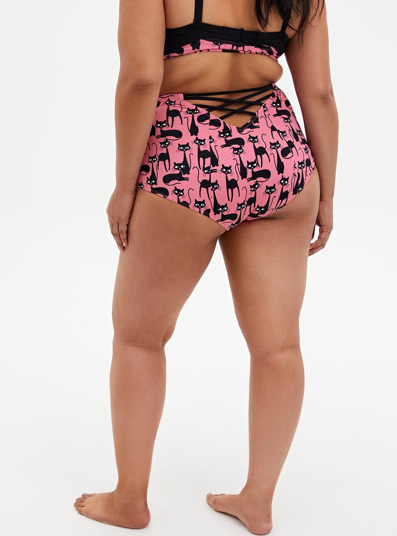 Plus Size High Rise Strappy Back Swim Bottom Torrid