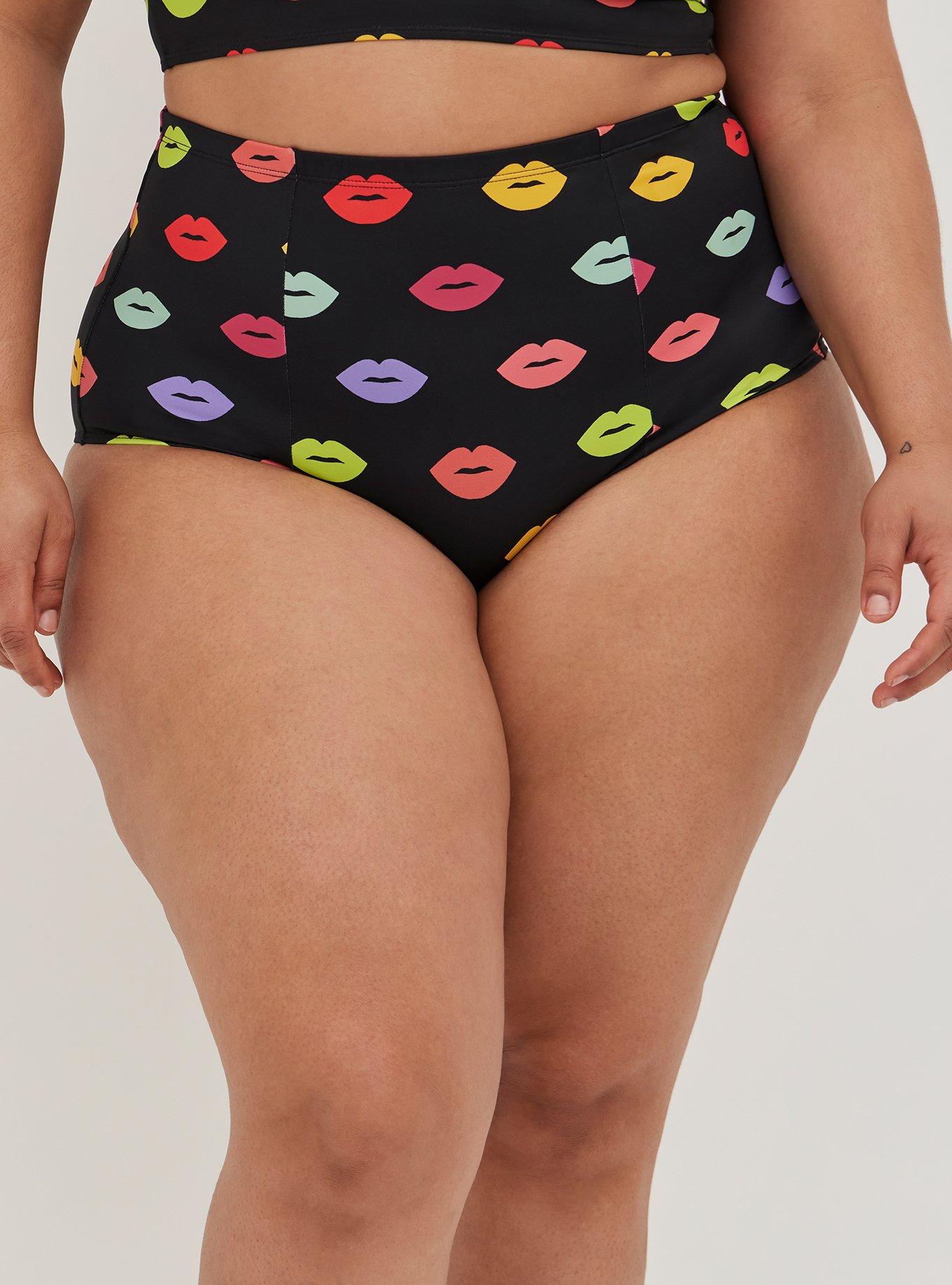 Plus Size High Rise Strappy Back Swim Bottom Torrid