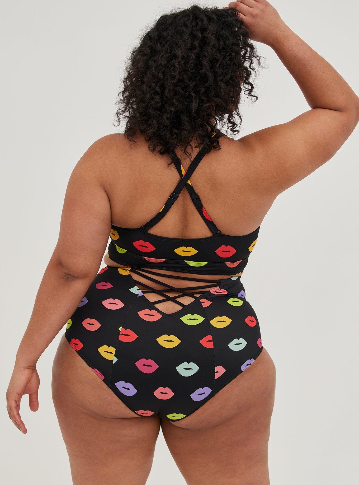 Plus Size - High-Rise Strappy Back Swim Bottom - Torrid