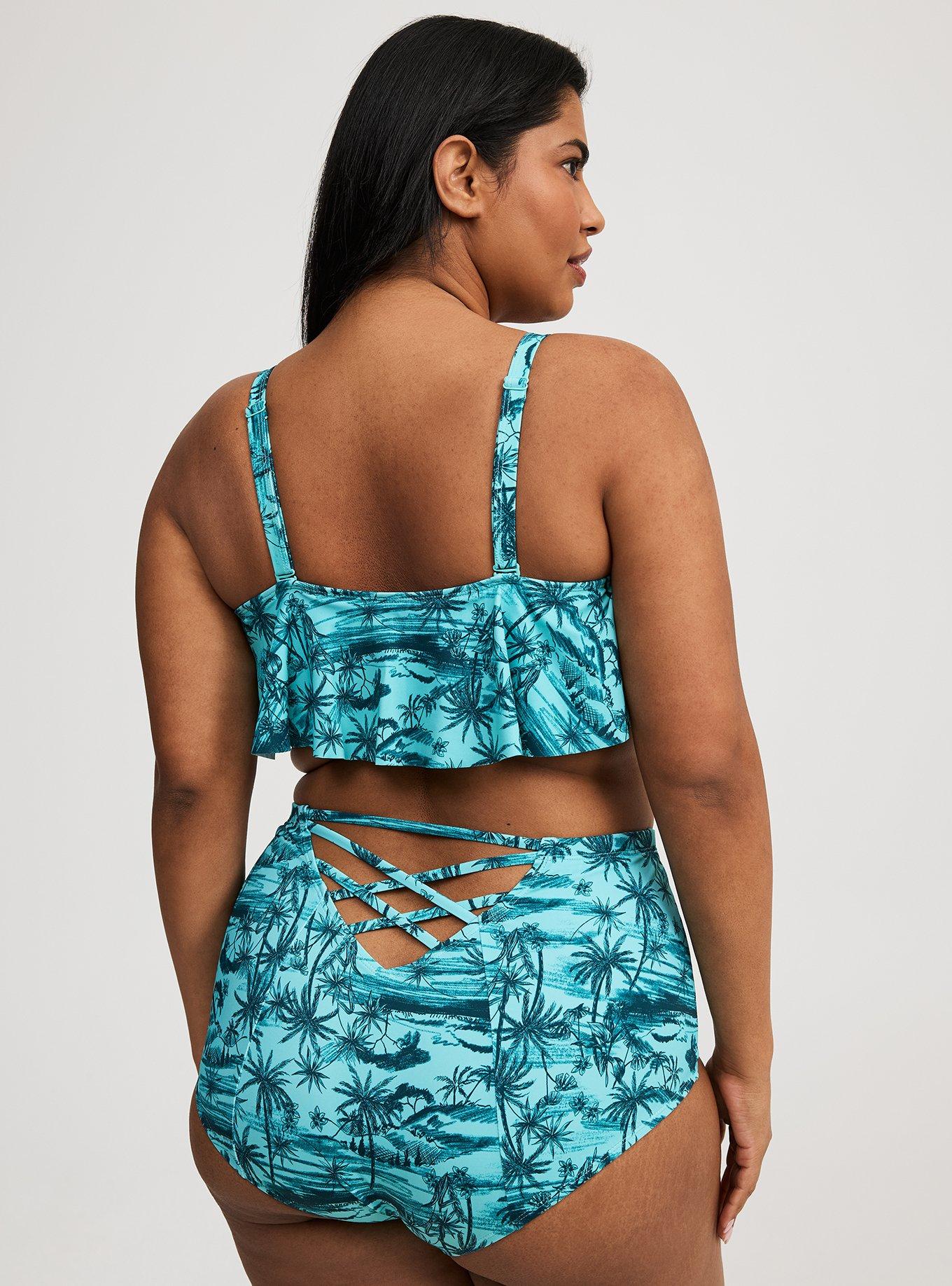 High-Rise Strappy Back Swim Bottom