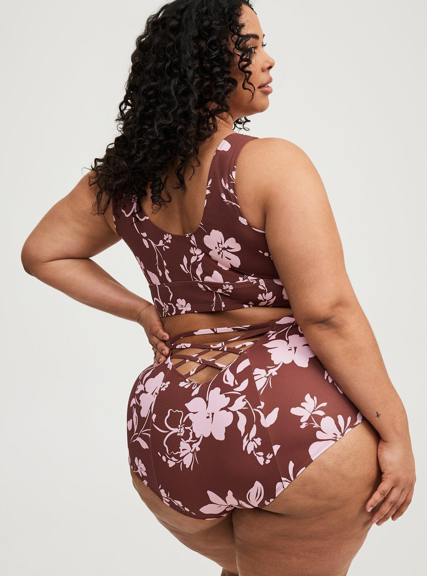 High-Rise Strappy Back Swim Bottom
