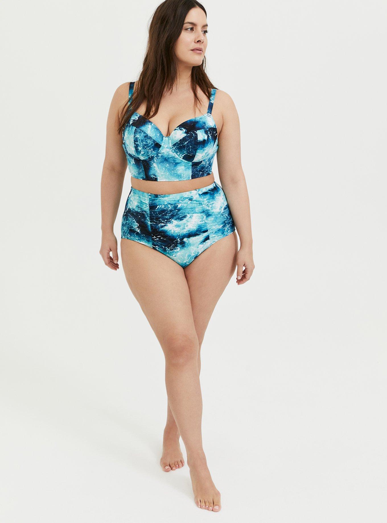 Long-Line Underwire Plus-Size Bralette Swim Top