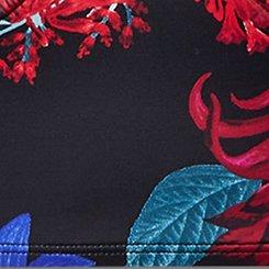 Underwire Long Line Bikini Top, MYSTICAL FOREST FLORAL-BLACK, swatch