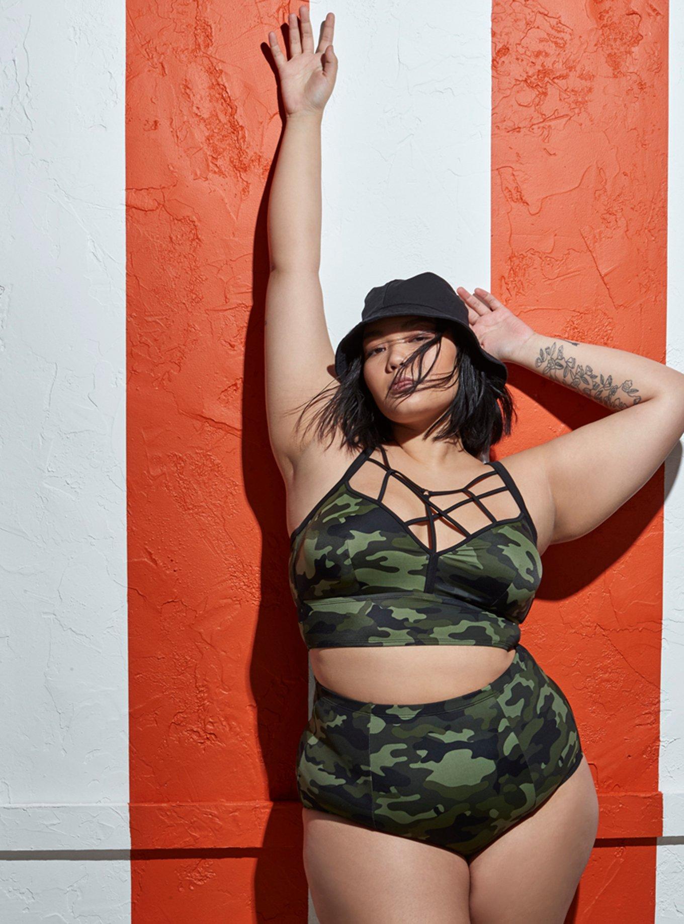 Plus size camo bikini online