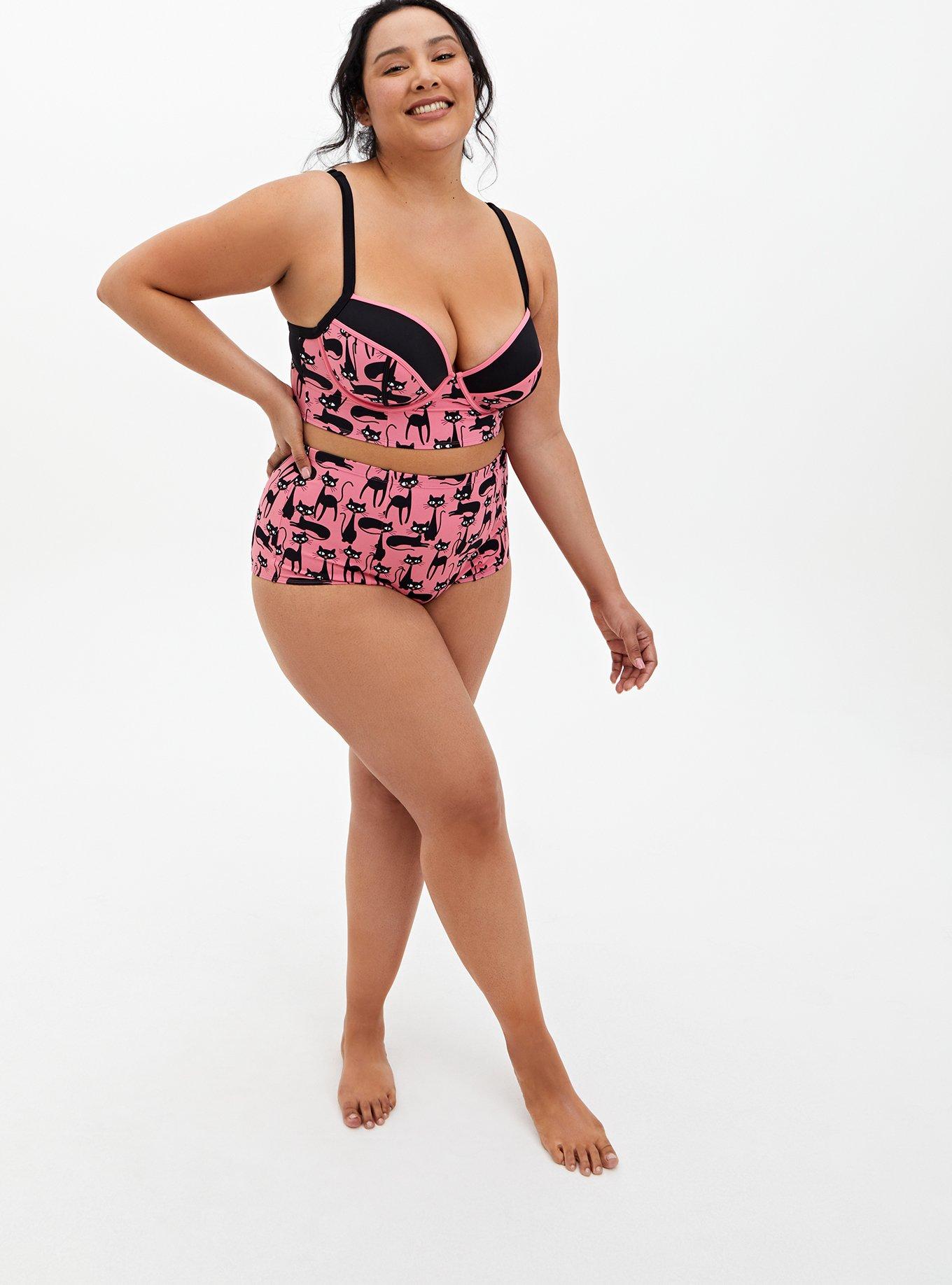 Plus Size - Retro Underwire Ruched Cup Bikini Top - Torrid