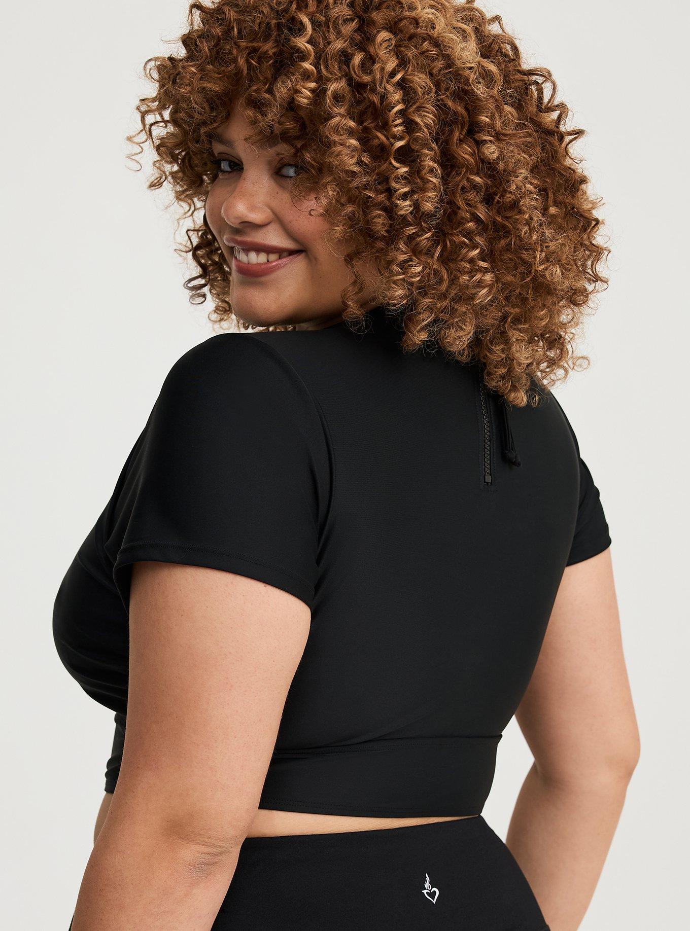 Plus Size - Active Wireless Cropped Short Sleeve Rashguard - Torrid