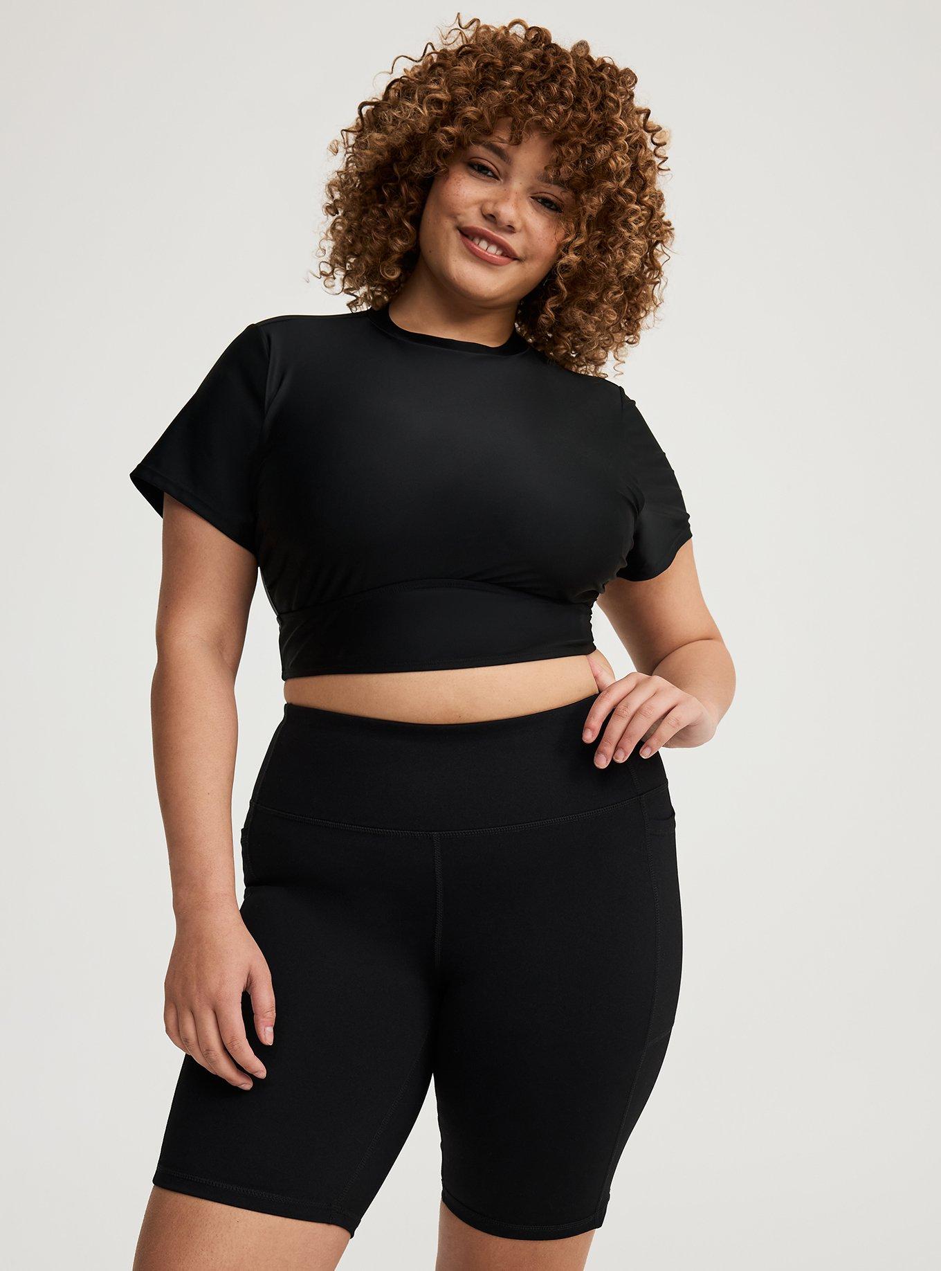 Plus Size - Active Wireless Cropped Short Sleeve Rashguard - Torrid