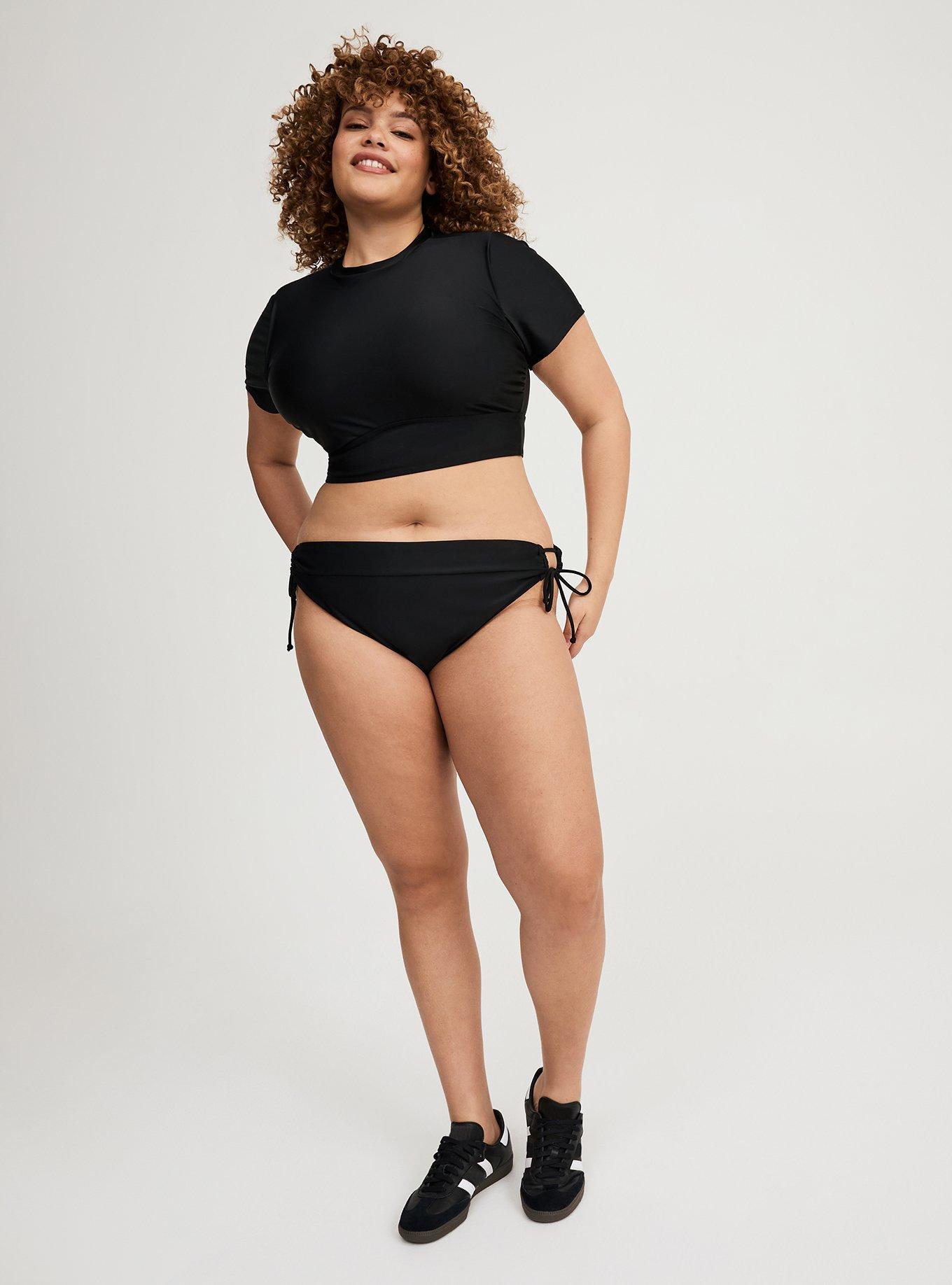 RASH ショートスリーブ シーガル ブラック Plus Size - Active Wireless Cropped Short Sleeve Rashguard - Torrid