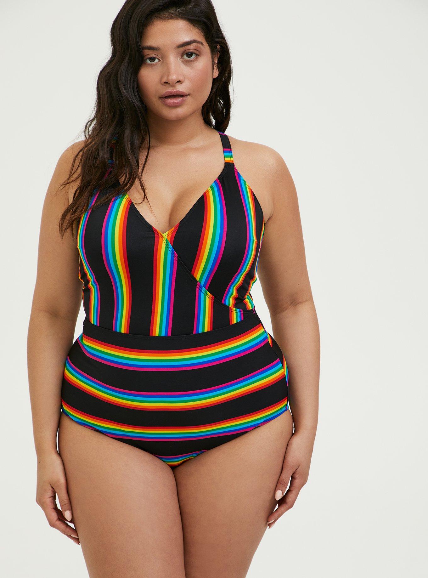 Plus size rainbow store swimsuit