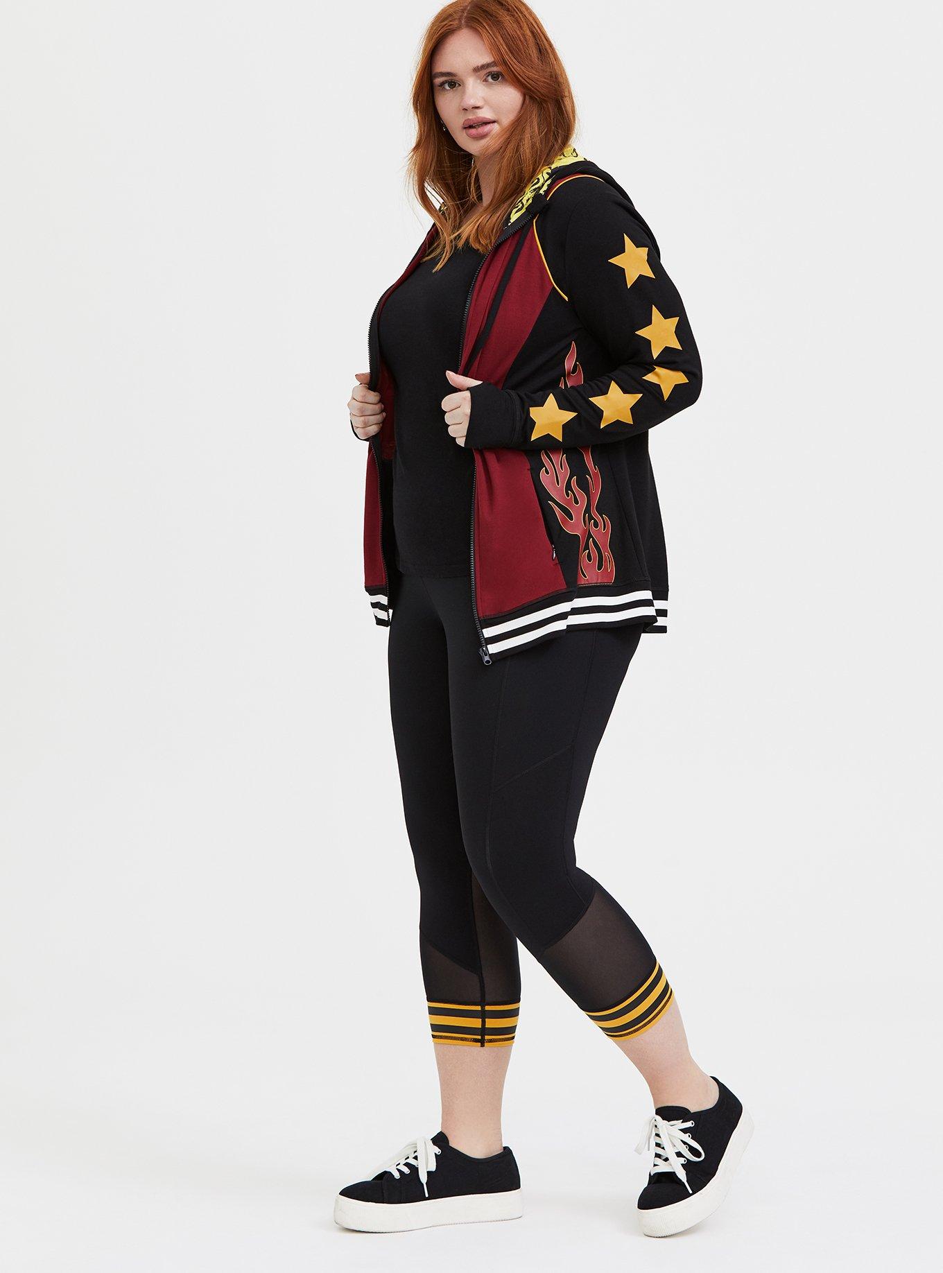 Plus Size Her Universe DC Comics Birds Of Prey Harley Quinn Black Active Zip Hoodie Torrid