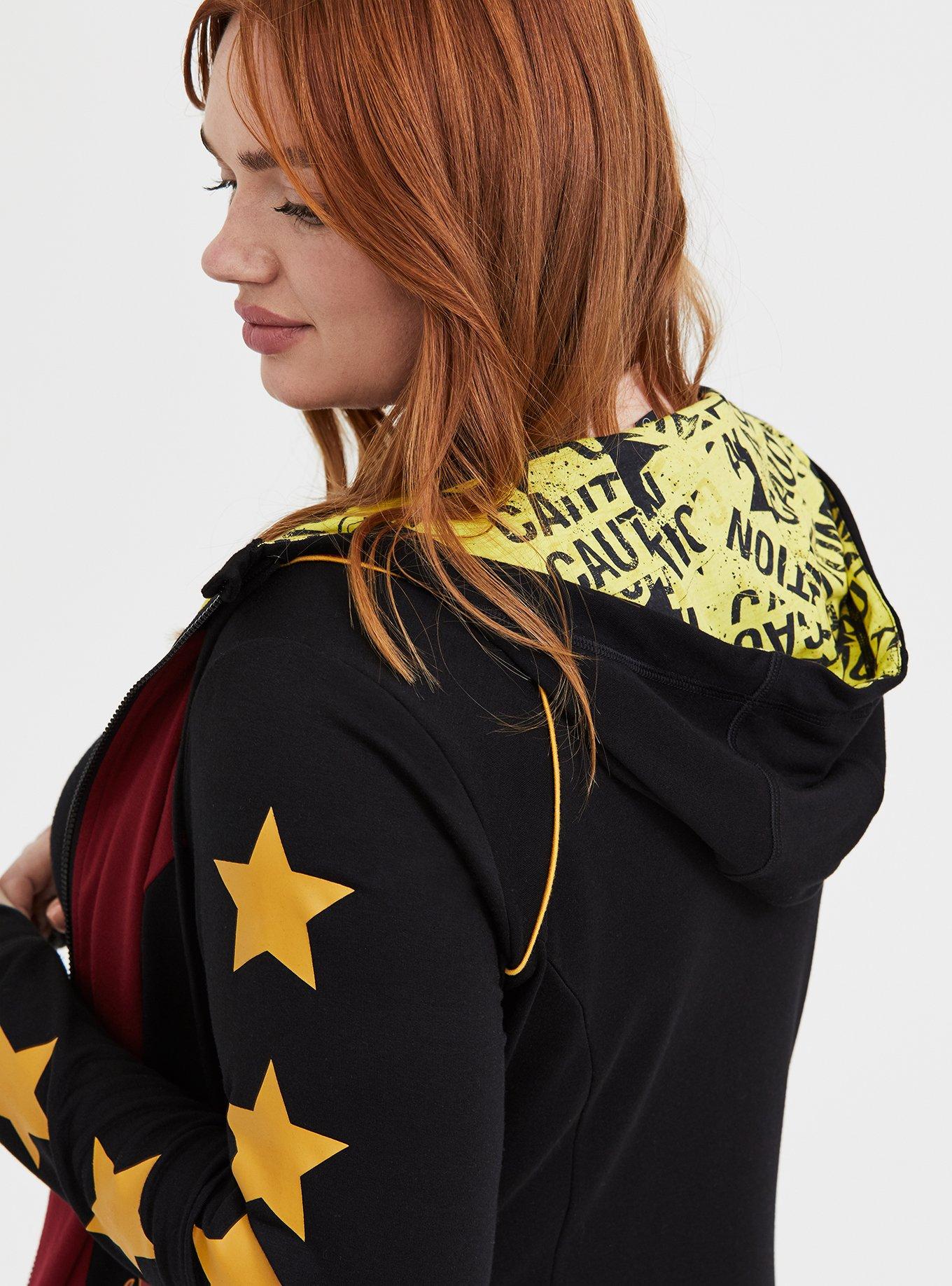 Plus Size Her Universe DC Comics Birds Of Prey Harley Quinn Black Active Zip Hoodie Torrid