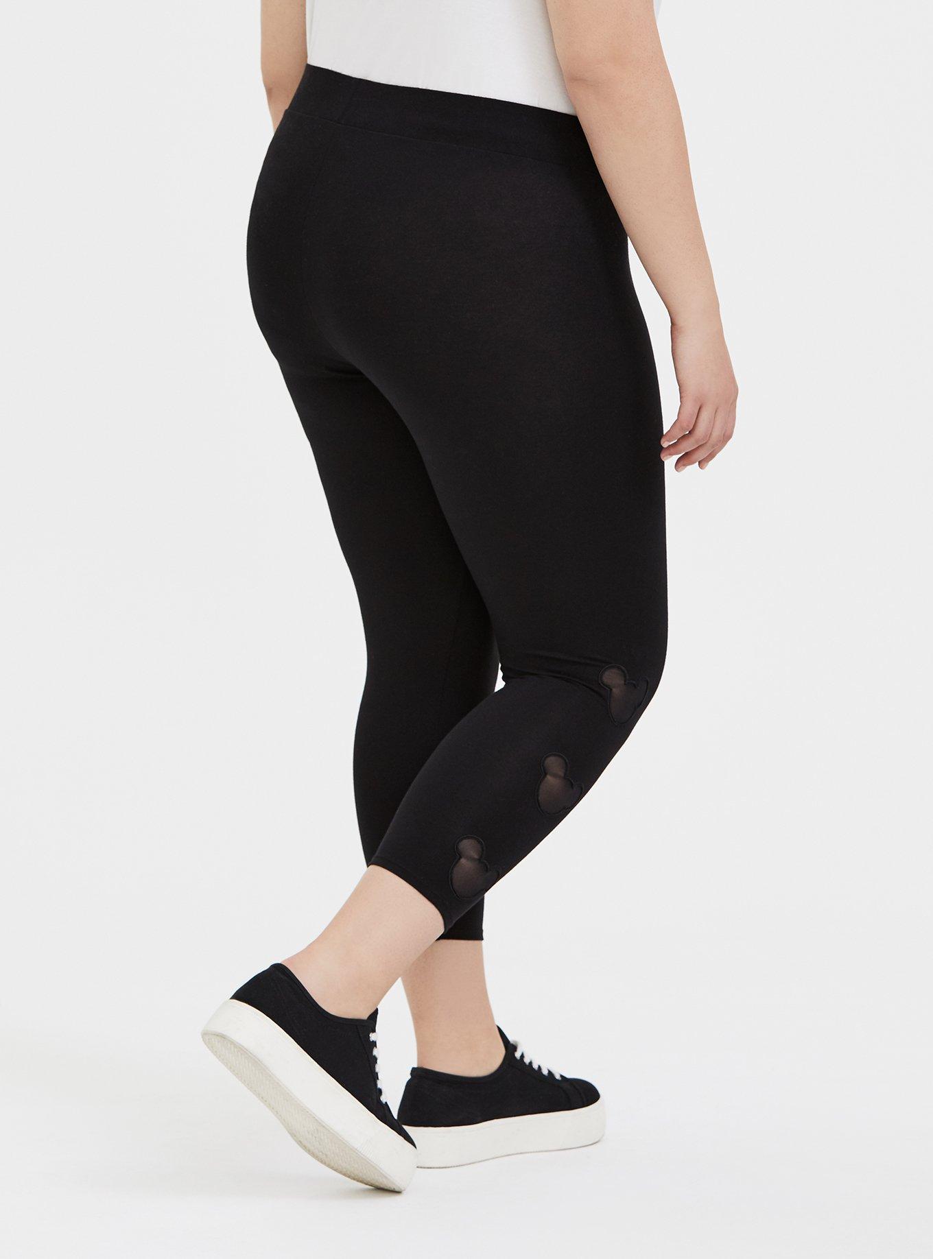 Disney Mickey Mouse Mesh Insert Black Crop Legging, DEEP BLACK, alternate