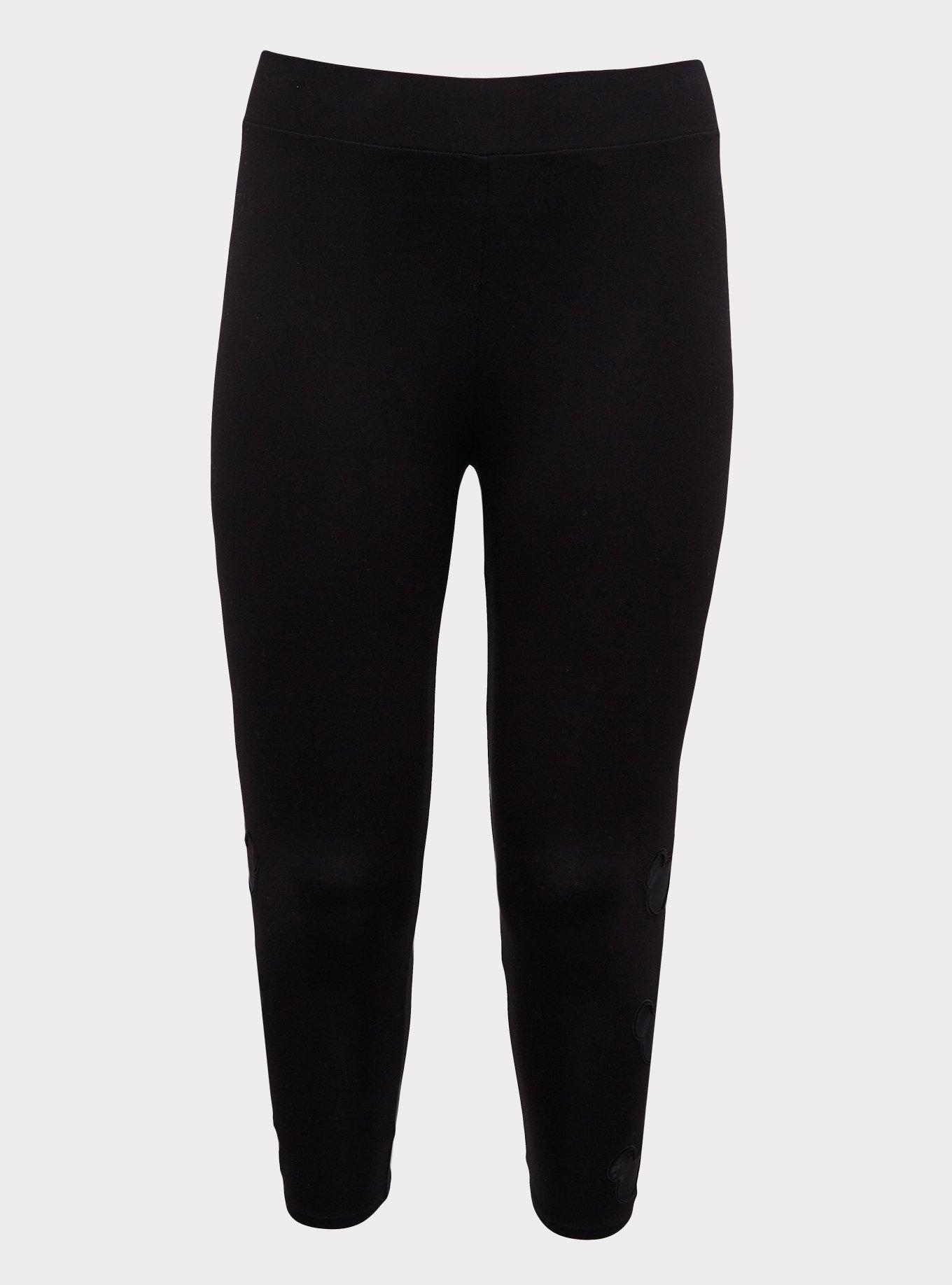 Disney Mickey Mouse Mesh Insert Black Crop Legging, DEEP BLACK, hi-res