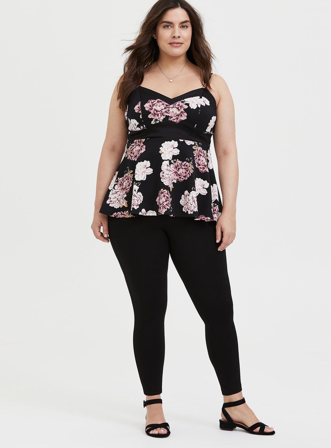 Scuba Peplum Cami, FLORAL PURPLE, alternate