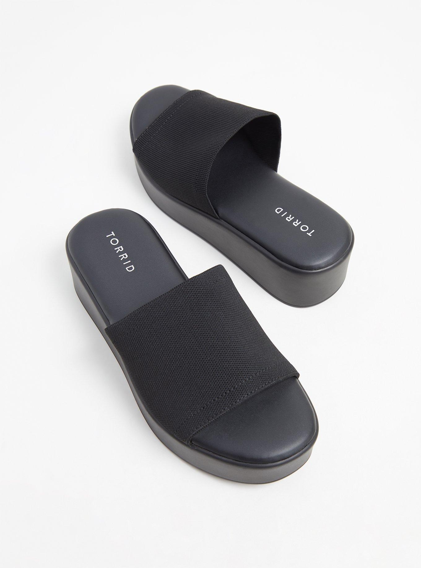Black Stretch Platform Slide (WW), , alternate