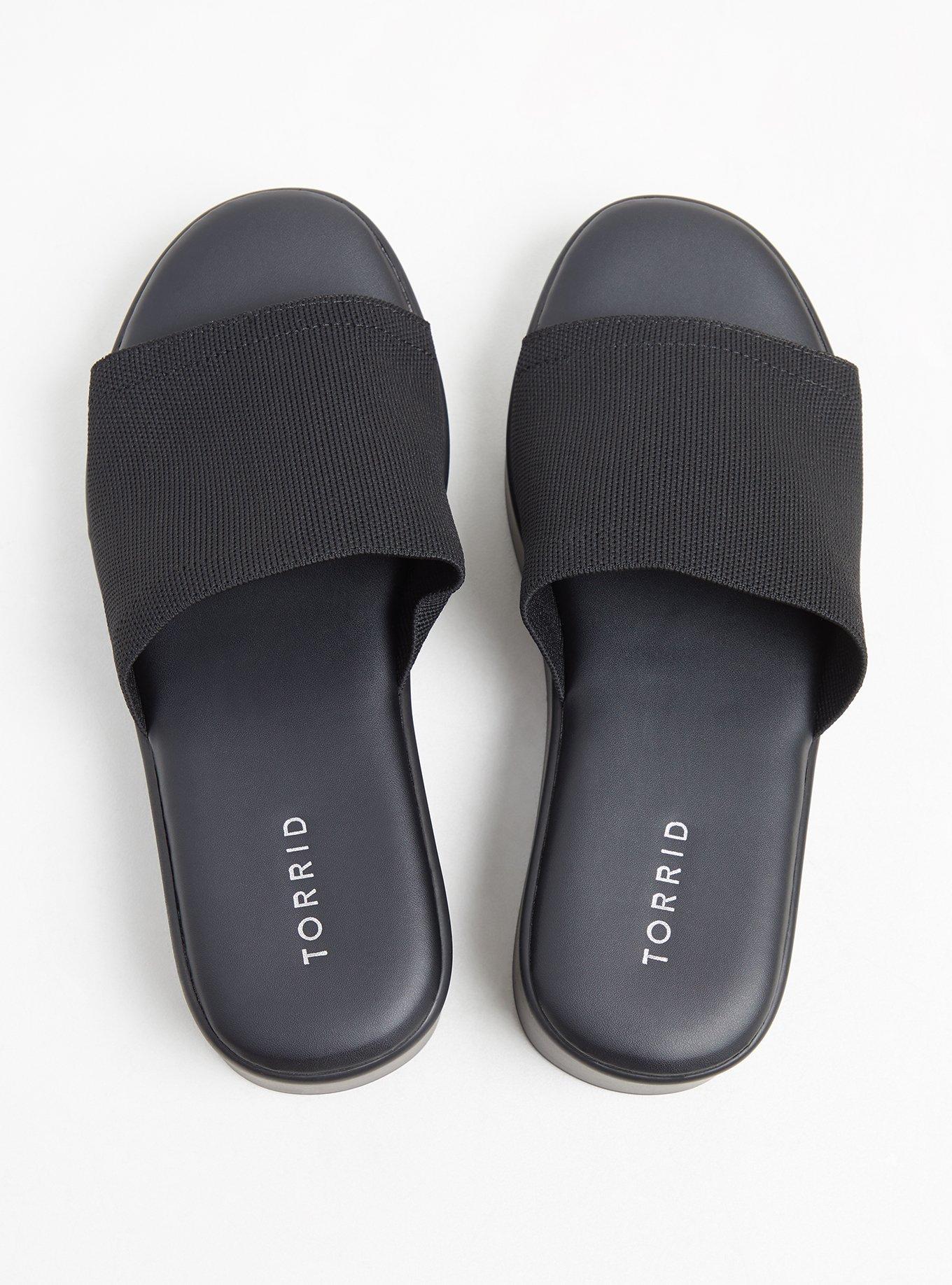Black Stretch Platform Slide (WW), , alternate