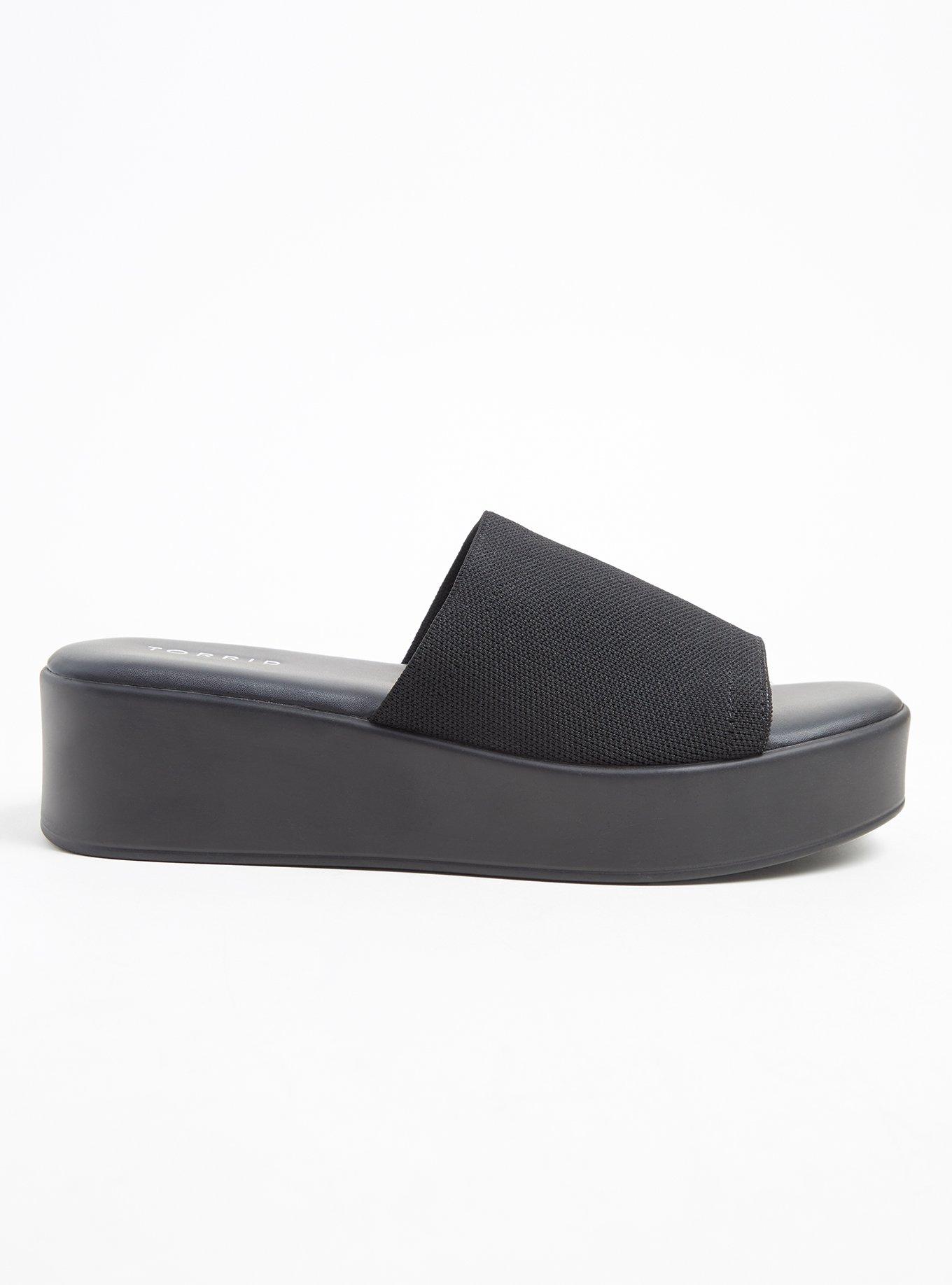 Black Stretch Platform Slide (WW), , hi-res